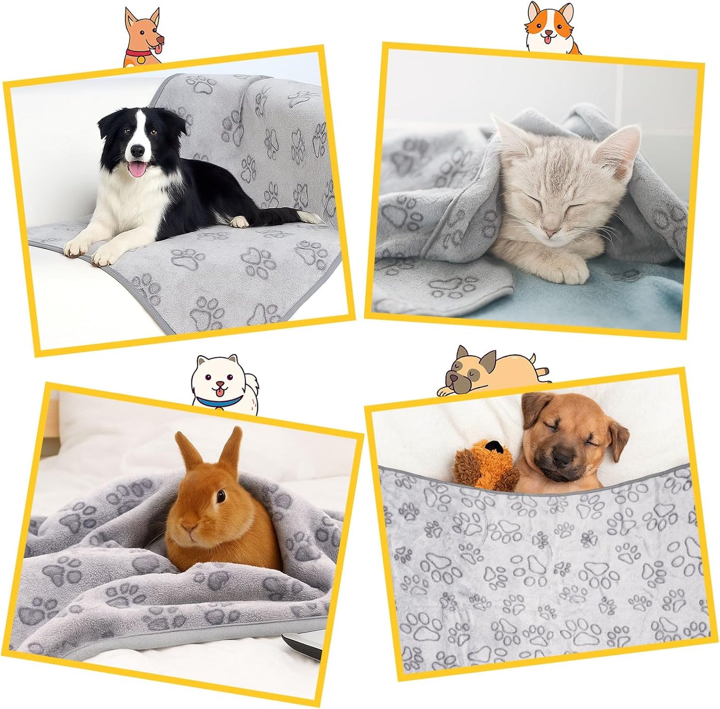 41" x 30" Dog Blankets for Medium Dogs, Cat, Premium Soft Dog Blankets for Small Dog Washable, Puppy Blanket Dogs Essentials for Puppies (Grey)