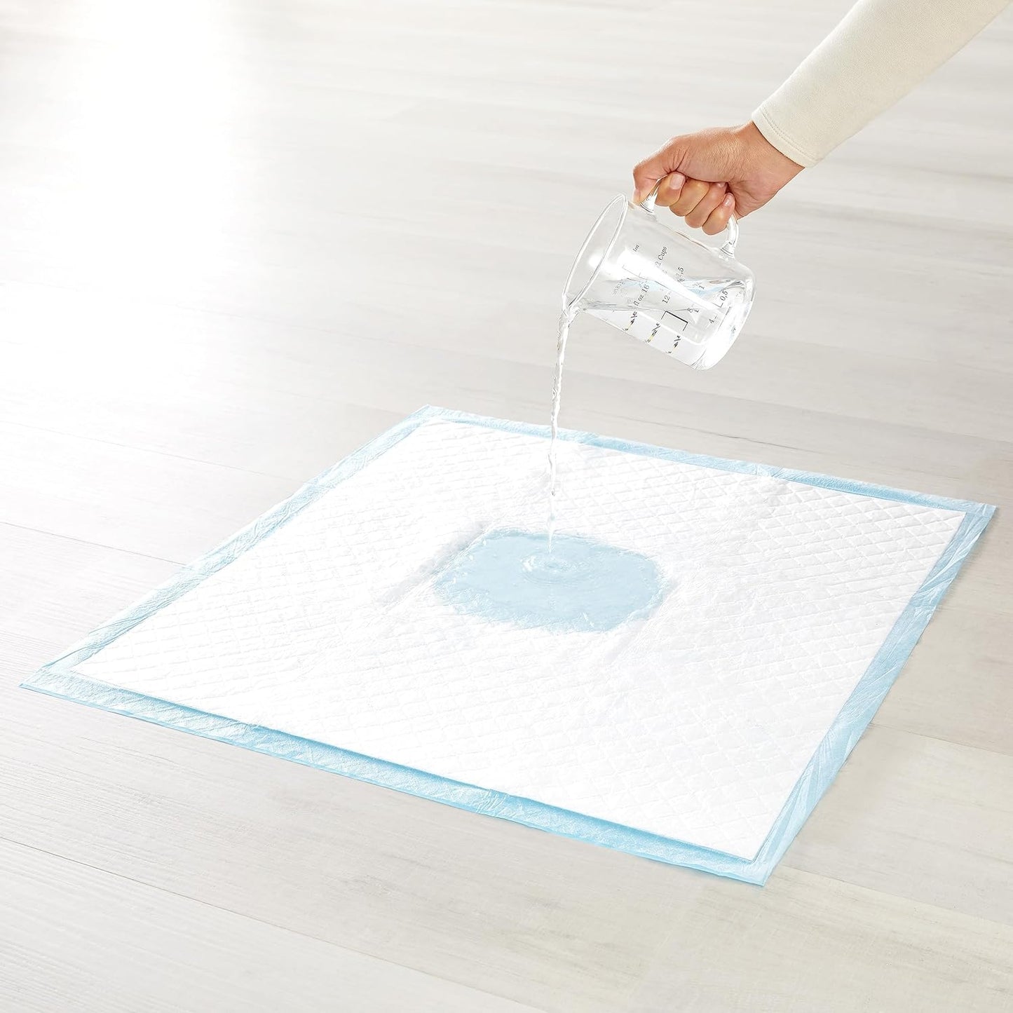 Amazon Basics Heavy Duty Absorbent Dog and Puppy Pee Pads with 5-Layer Leak-Proof Design and Quick-Dry Surface for Potty Training, Regular Size, 24 x 23 Inches, Blue & White, 20-Count