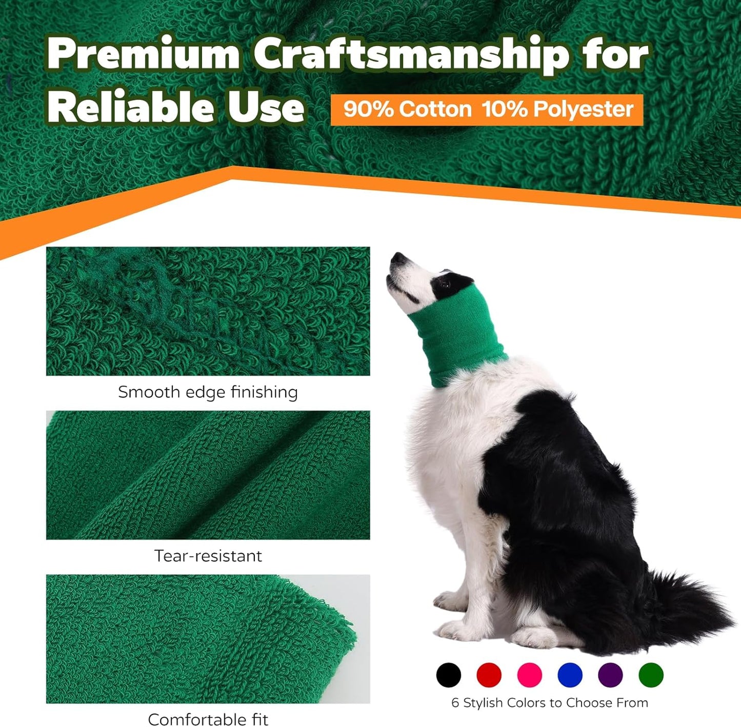 Dog & Cat Calming Band Cat Anxiety Relief Cover,Double Layer Thickened Pet Ears Elastic Neck Band Noise Cancelling Ear Muffs for Anxiety Relief/Noise Protection,Grooming,Thunder,Fireworks