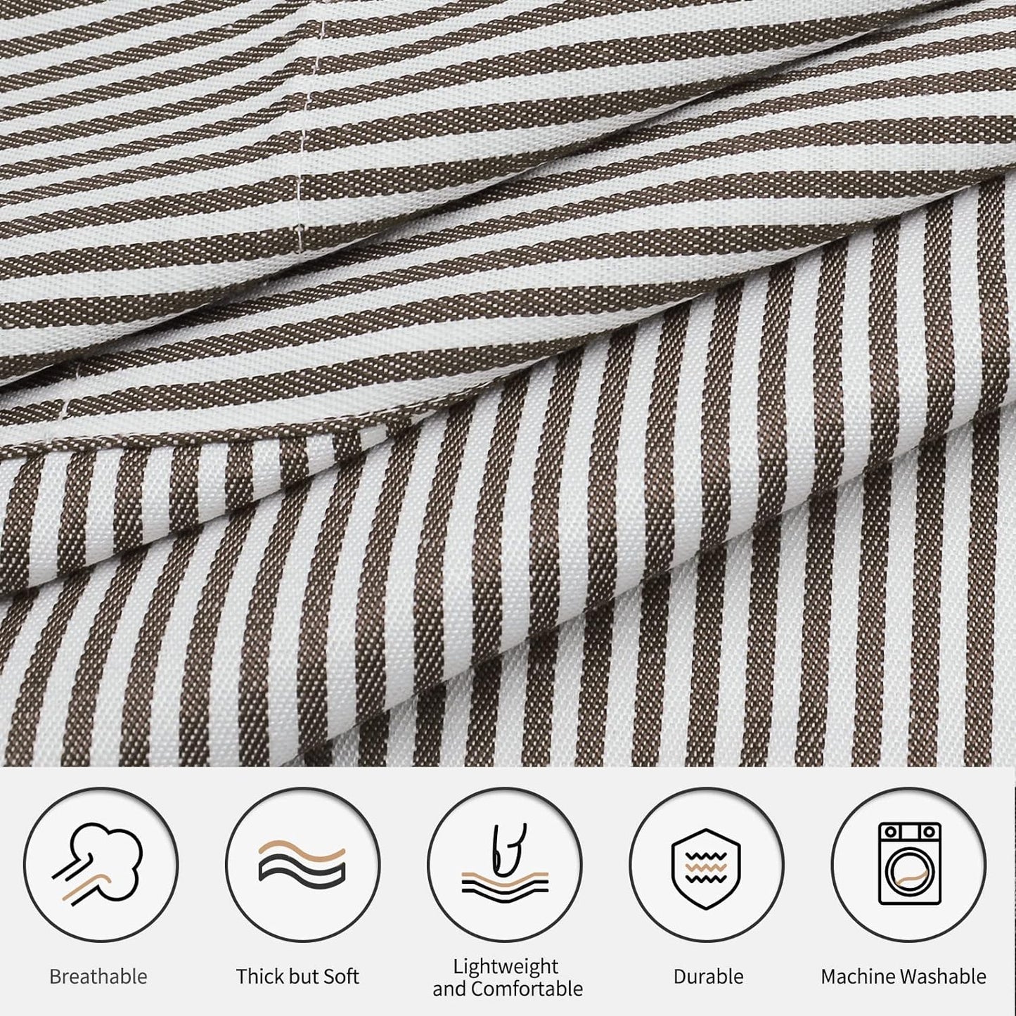 NLUS 2 Pack Kitchen Cooking Aprons, Adjustable Bib Soft Chef Apron with 2 Pockets for Men Women(Black/Brown Stripes)