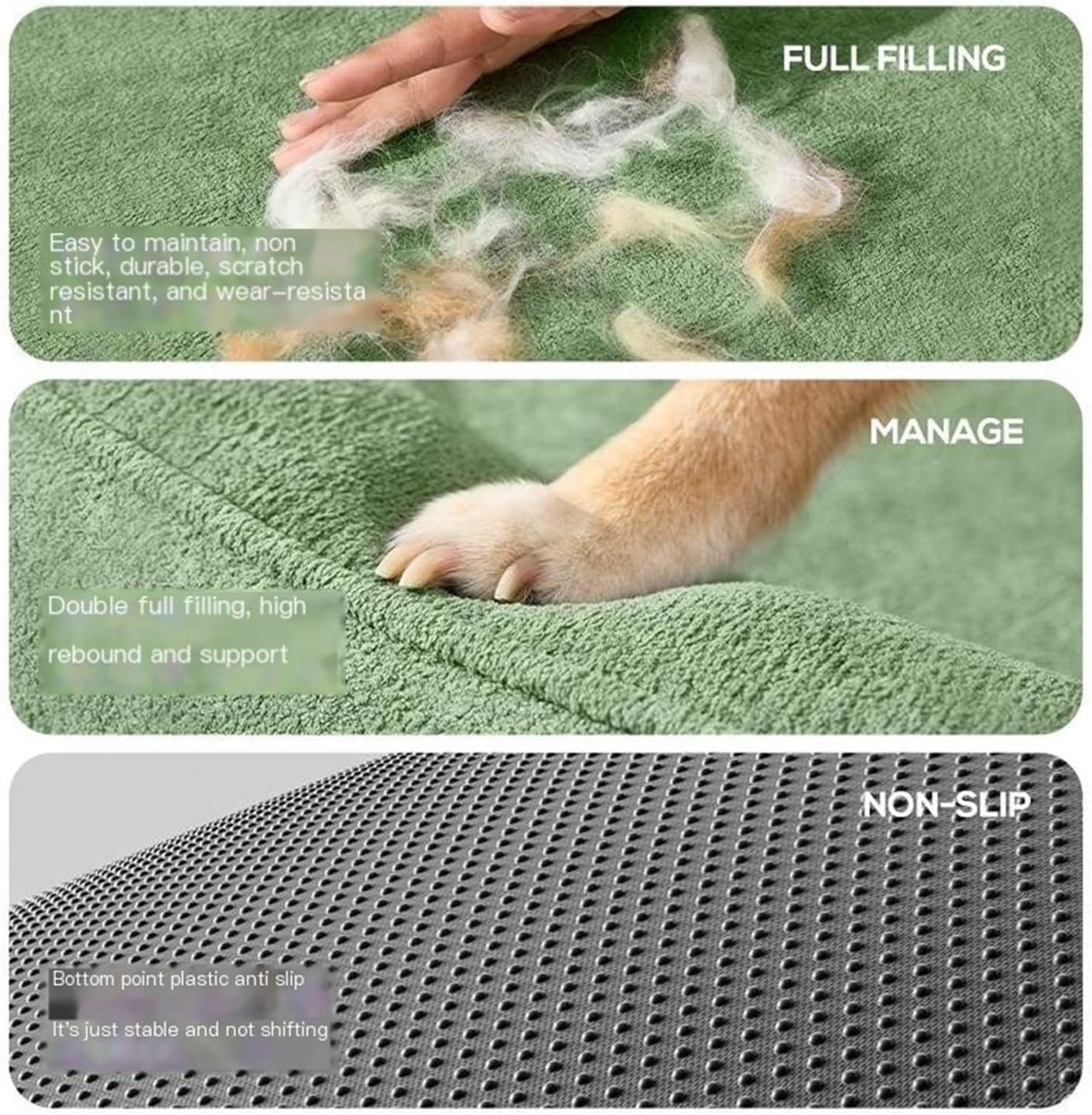 New Four-Season Universal Dog Kennel, Thickened Splash-Proof Runway, cat, Removable and Washable mat, pet(Ash,M)