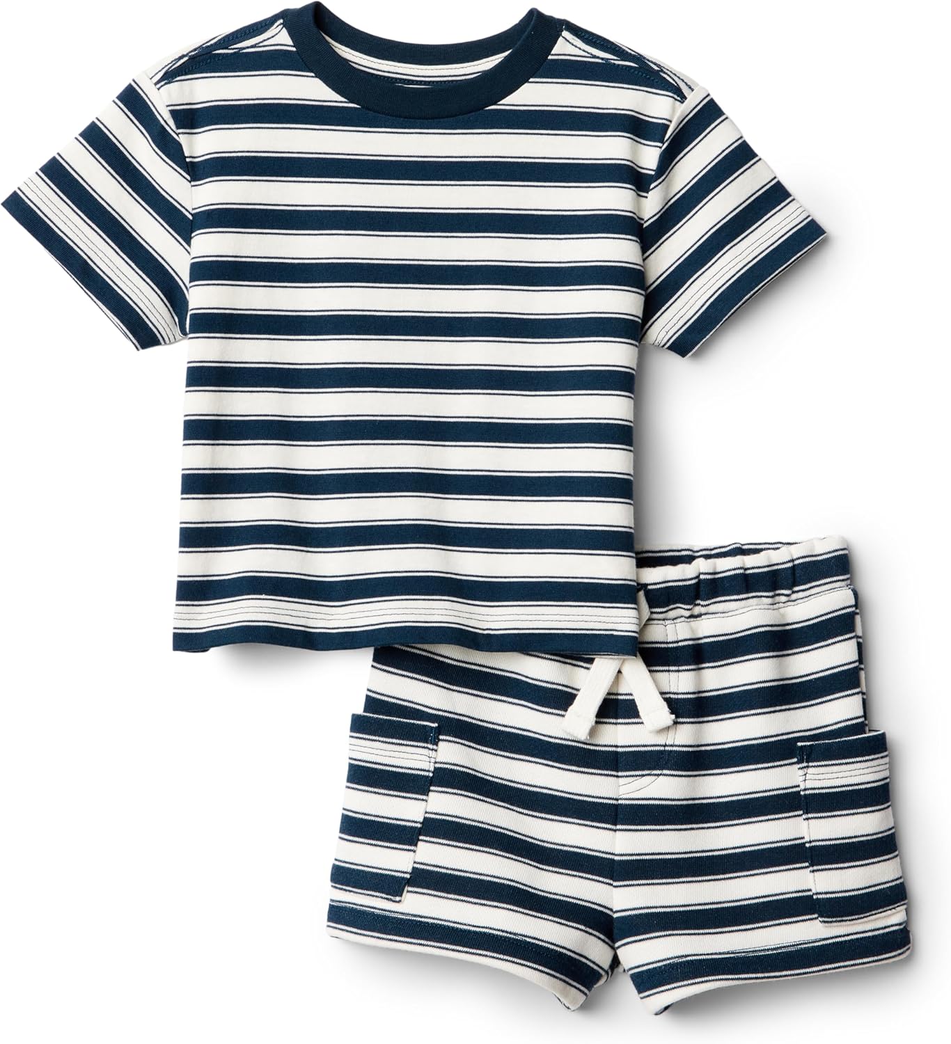 Amazon Essentials x Sofia Grainge Toddler and Baby Boys' Regular Fit T-Shirt and Short Set