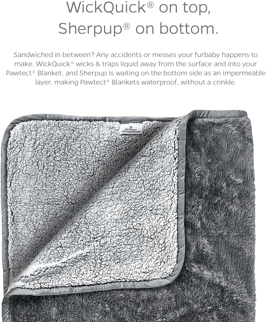 Pet Parents Pawtect Premium Waterproof Cat & Dog Blanket with WickQuick & Sherpup Technology, Puppy & Cat Blanket, Choc 32x40