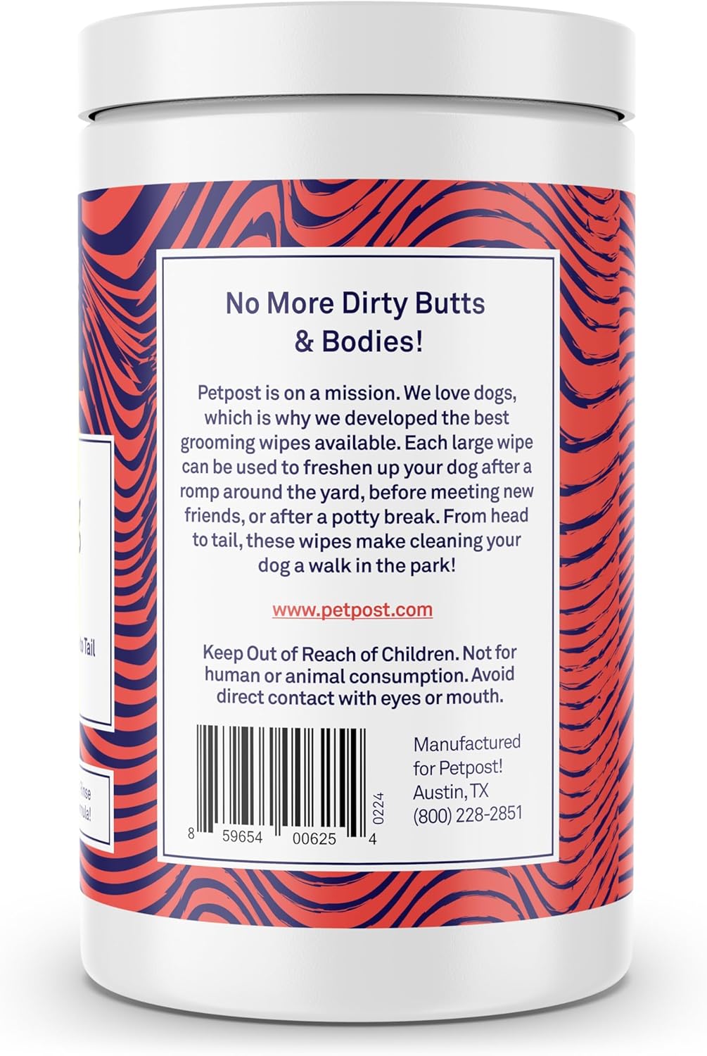 Petpost Large Grooming Wipes for Dogs | 70 Count Deodorizing Dog Cleaning Wipes with Coconut Extract & Aloe | Gentle Pet Wipes with Cherry Blossom Scent for Full-Body Grooming