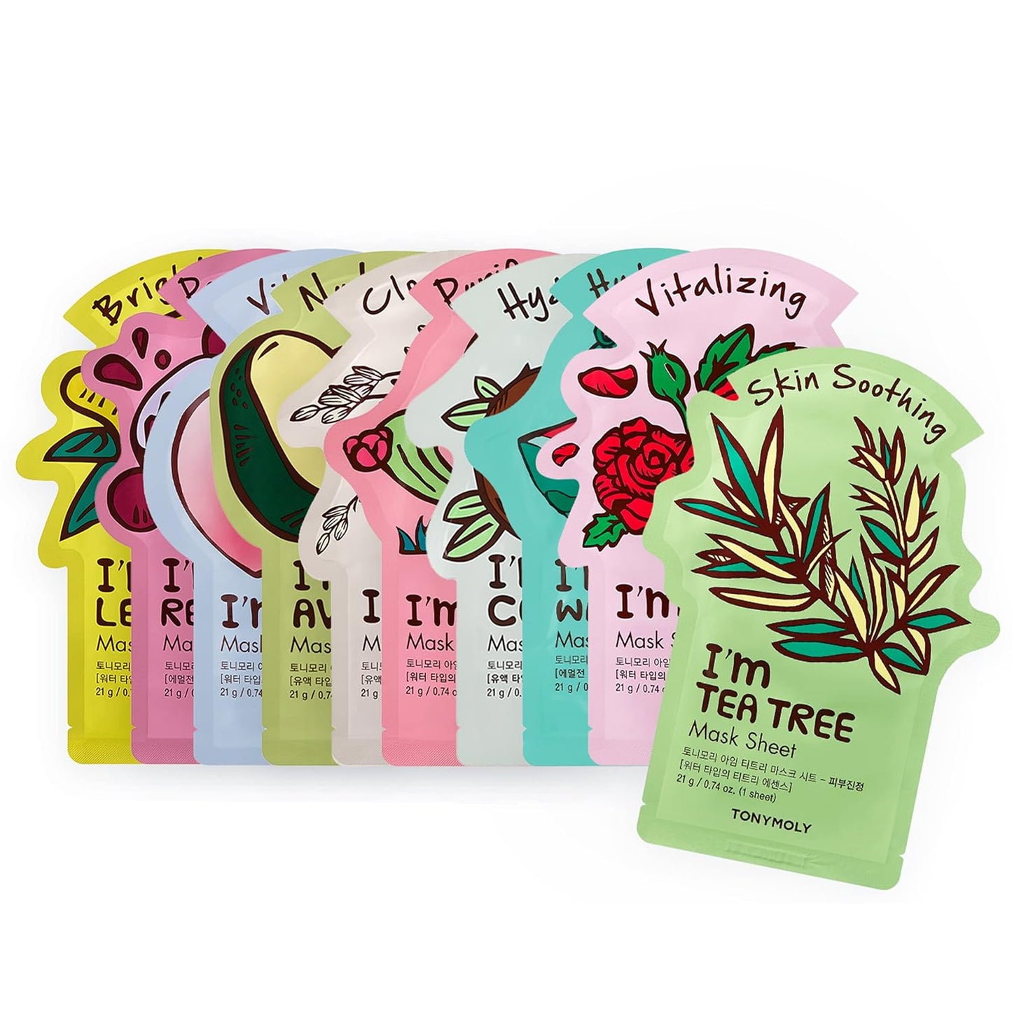 TONYMOLY I’m Real Sheet Mask Gift Set, Korean Skincare Face Masks for Hydrating & Soothing Skin, Birthday & Valentine’s Day Gifts for Women
