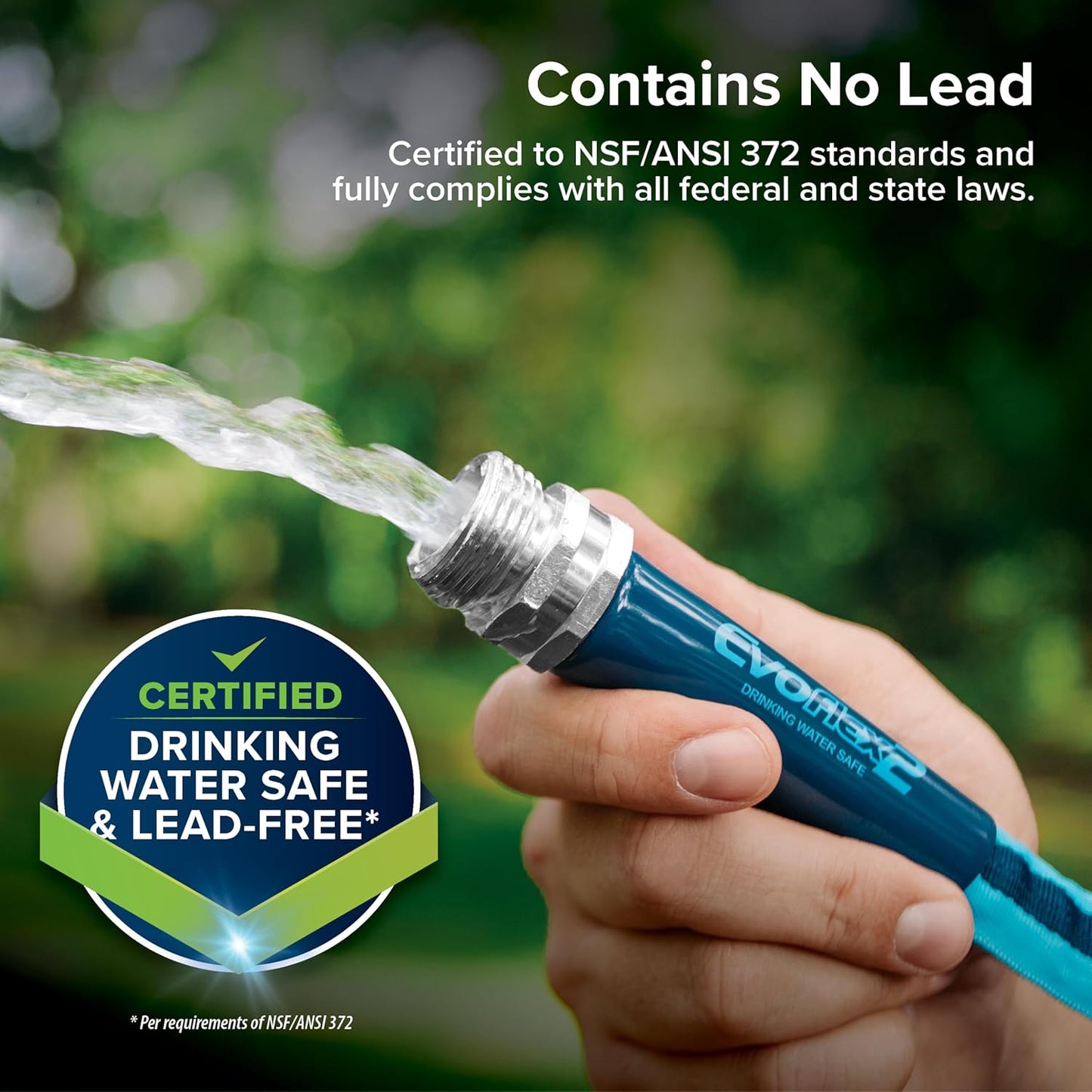 Camco EvoFlex2 50-ft Drinking Water Hose - RV Drinking Water Hose Reinforced with Fabric & Ultra Lightweight - Contains No Lead, No BPA & No Phthalate - Abrasion Resistant (22579)