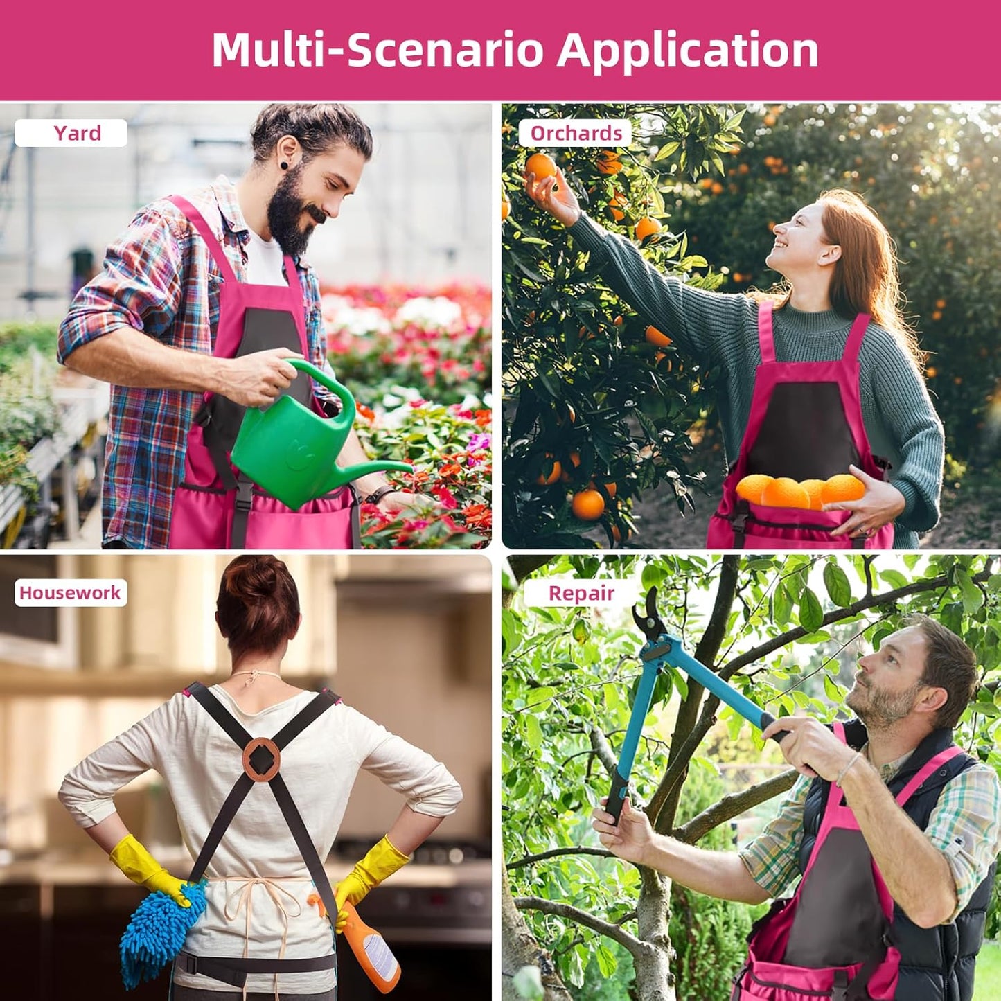 Gardening Apron Fruit Picking Bag, Harvesting Pouch with Quick Release Pocket, Vegetable Harvest Picking Bag