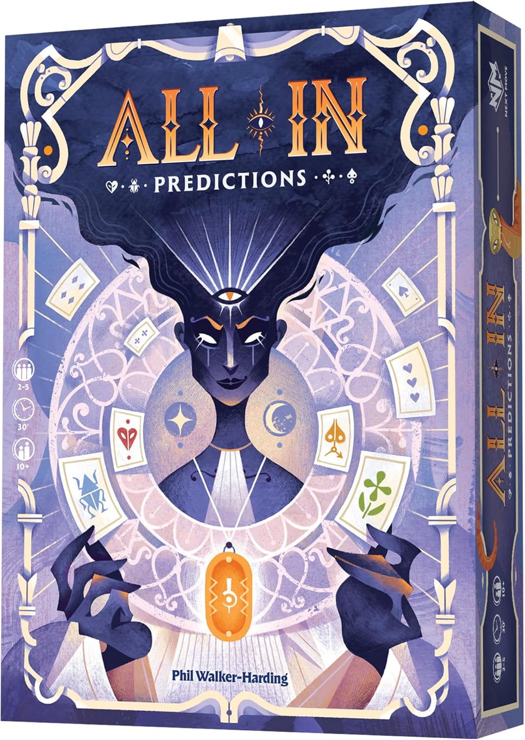 Asmodee All in: Predictions Card Game - Bluffing Strategy Game of Fate, Foresight & Probability, Fast-Paced Family Fun for Kids & Adults, Ages 10+, 2-5 Players, 30 Minute Playtime