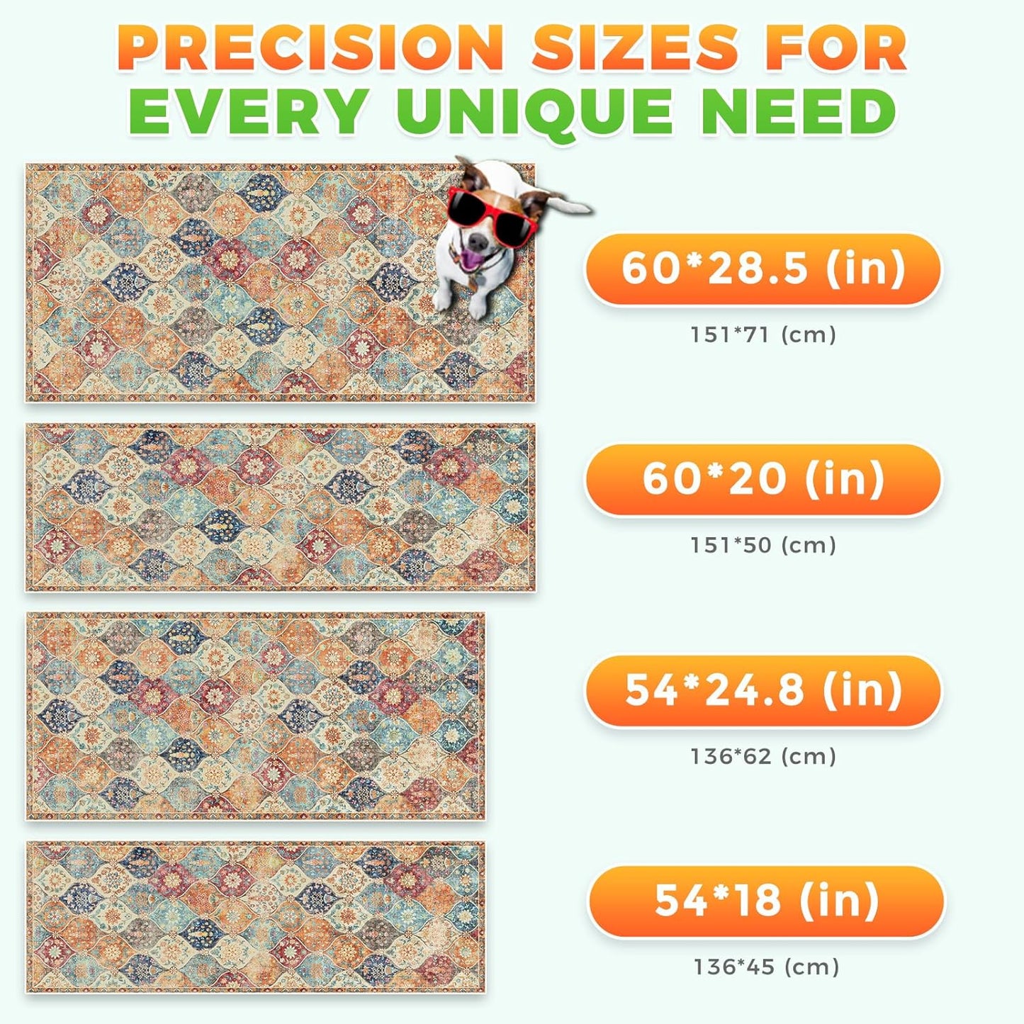 Hompet 2 Pack Super Absorbent Dog Door Mat for Muddy Paws, Washable Pee Pads for Dogs, Reusable Puppy Training Pads, Quick Dry Non-Slip Pet Entryway Rug, Leak-Proof Potty Pad for Indoor Floors 18x54