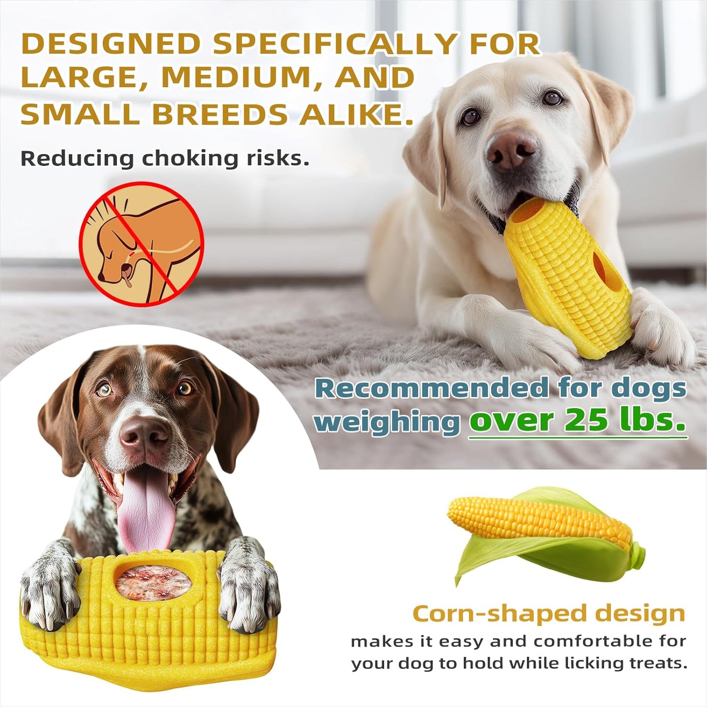 Multi-Functional Interactive Dog Toys for Aggressive Chewers, Indestructible Dog Toys for/Medium/Large Breeds,Frozen Dog Treat Holder to Keep Them Busy,Reduces Anxiety(Pack of 2)