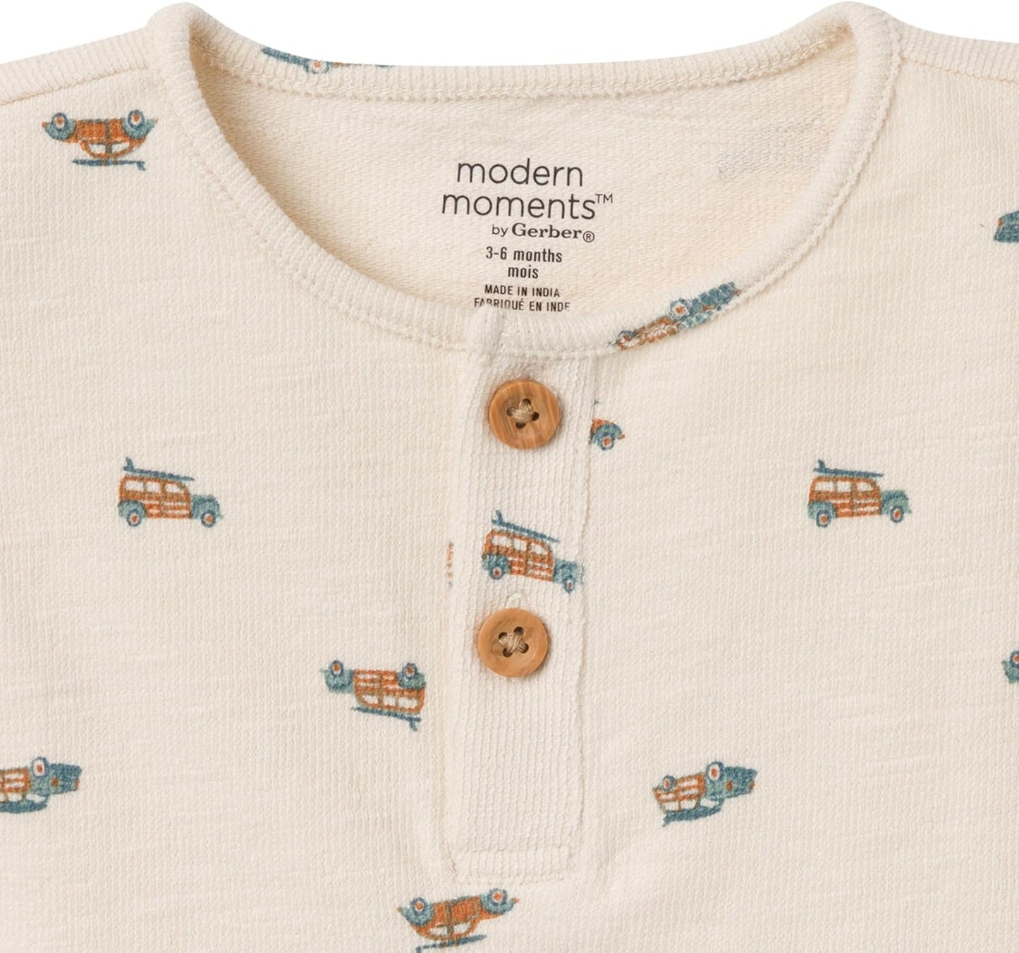 Modern Moments by Gerber Baby Boys' 2-piece Short-sleeve Henley Shirt and Short Set