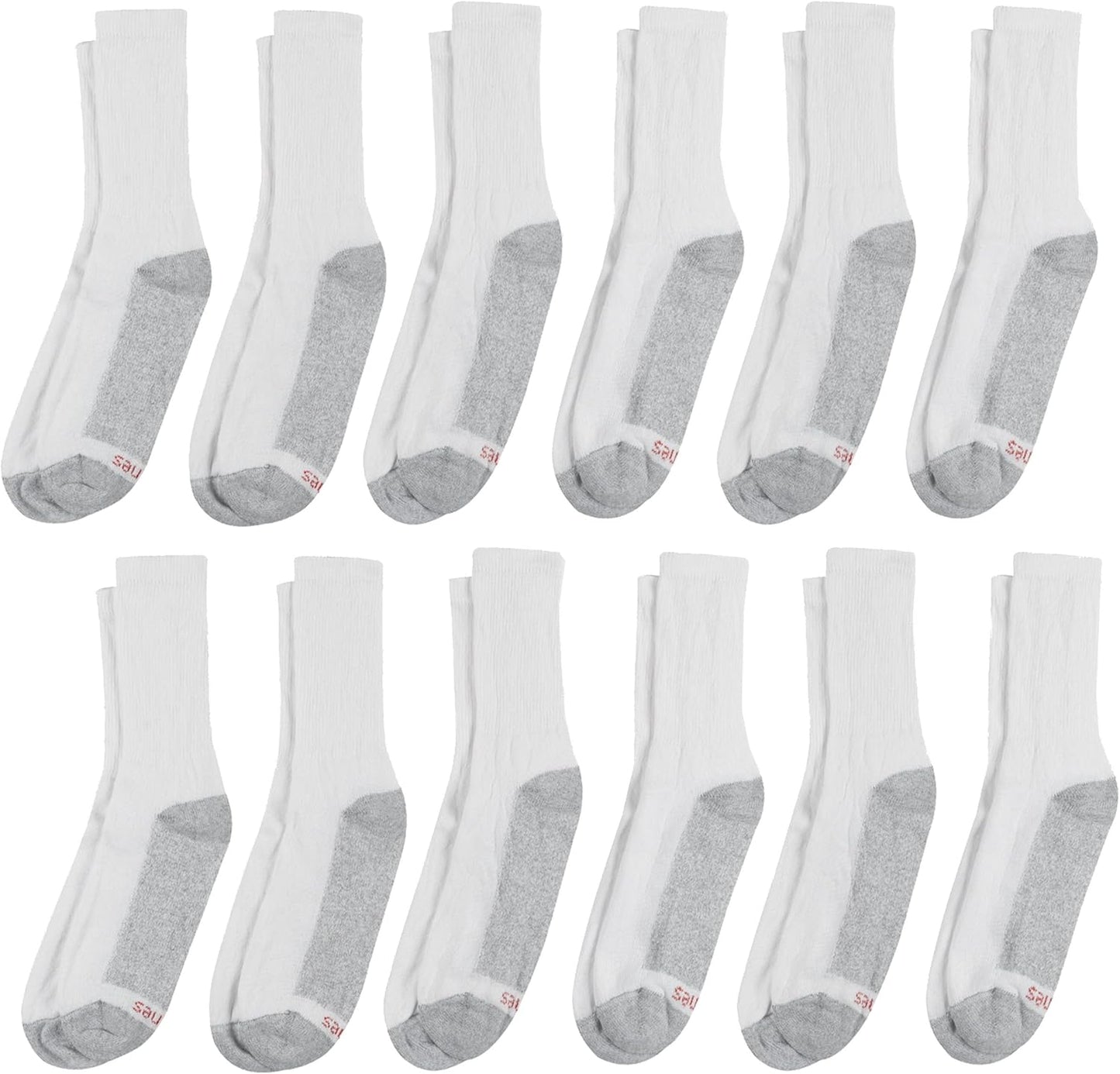 Hanes Men's Double Tough Socks, Crew and Ankle Moisturing Wicking Socks, Black & White, Multi-Packs
