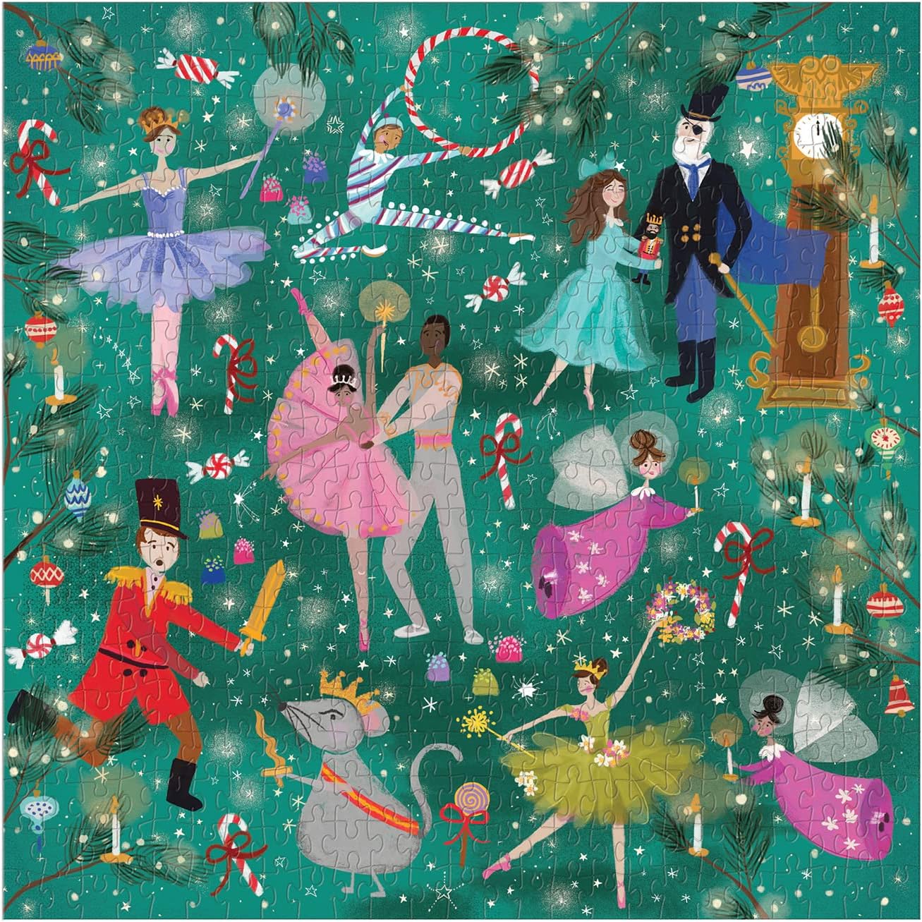 Galison Enchanted Nutcracker 500 Piece Puzzle from Galison - Colorful and Whimsical Illustrated Jigsaw Puzzle of The Beloved Holiday Classic, 20" x 20", Makes a Wonderful Gift