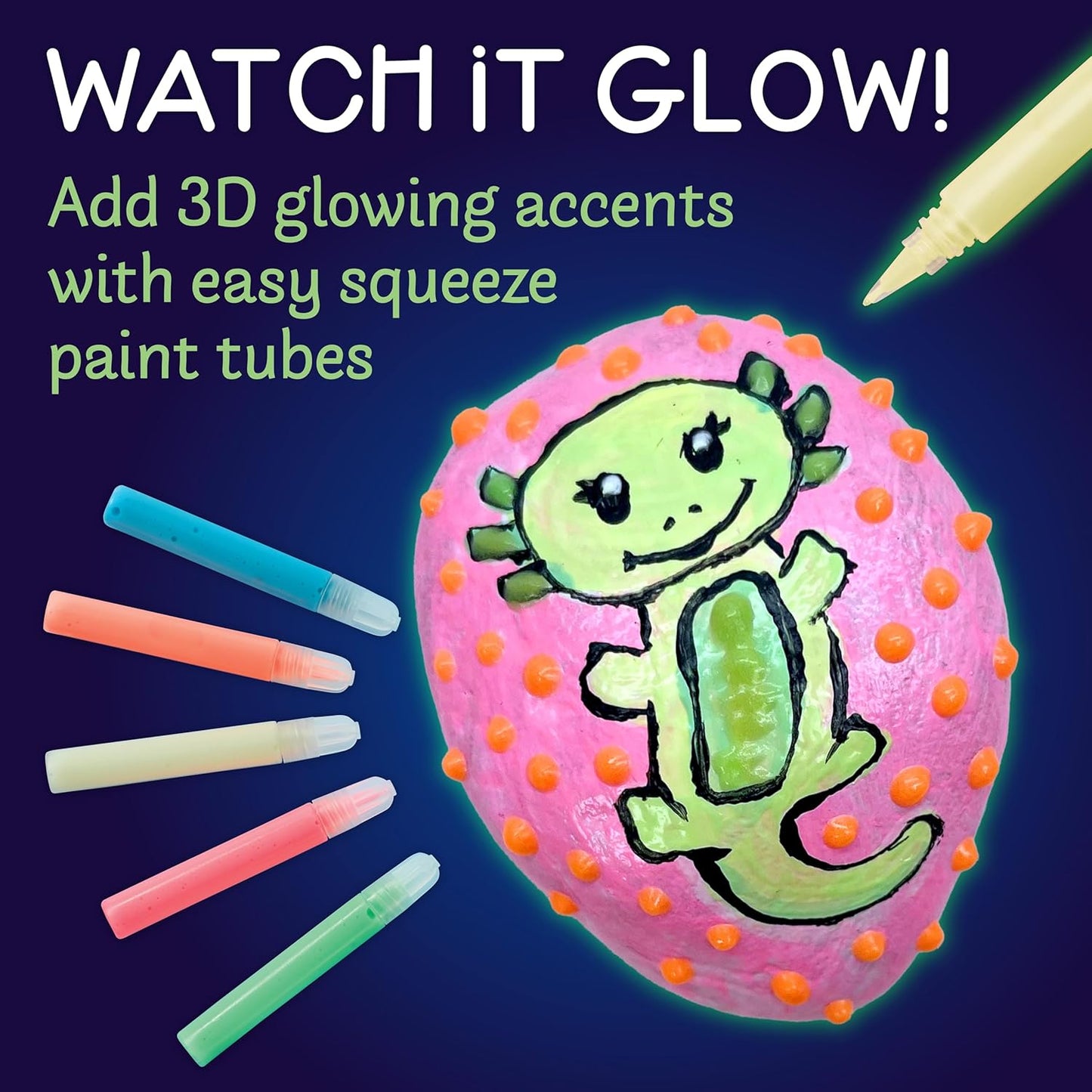 Creativity for Kids Rock Painting Kit - Glow in the Dark Rock Kit: Crafts for Kids, Painting Rocks Arts and Crafts, Kids Gift (Ages 6+)