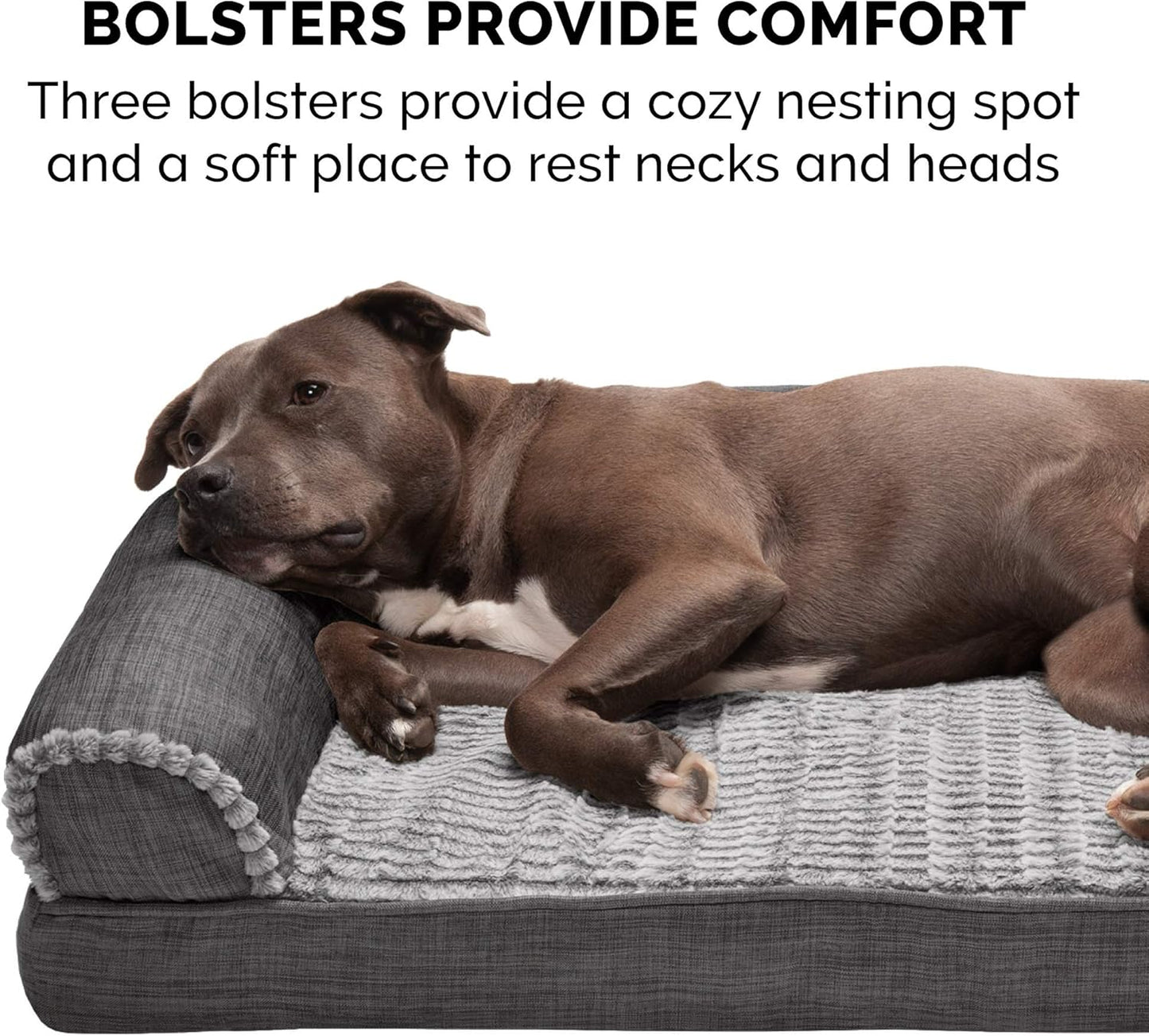 Furhaven Dog Bed Sofa Charcoal, Large W/Same Size Waterproof Liner