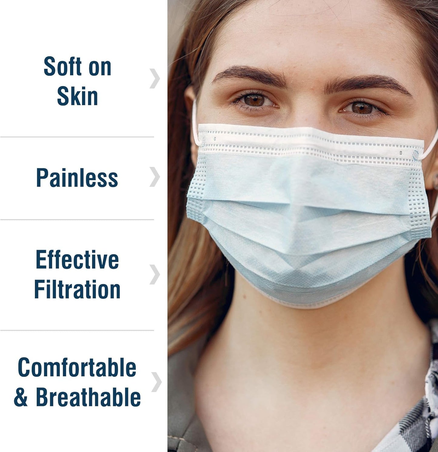 WECARE Disposable Face Mask Individually Wrapped - 50 Pack, Printed Masks - 3 Ply