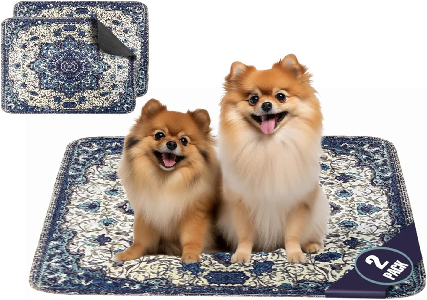 PUPIBOO Washable Pee Pads for Dogs and Cats - Super Absorbent Reusable Puppy Training Pads - 100% Waterproof, Leak-Proof & Non-Slip Whelping Pads for Pet Housebreaking