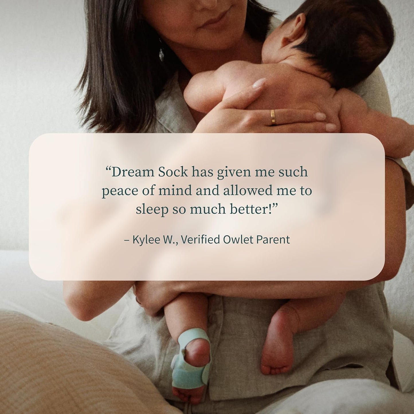 Owlet Dream Sock® - FDA-Cleared Smart Baby Monitor - Track Live Pulse (Heart) Rate, Oxygen in Infants - Receive Notifications - Mint