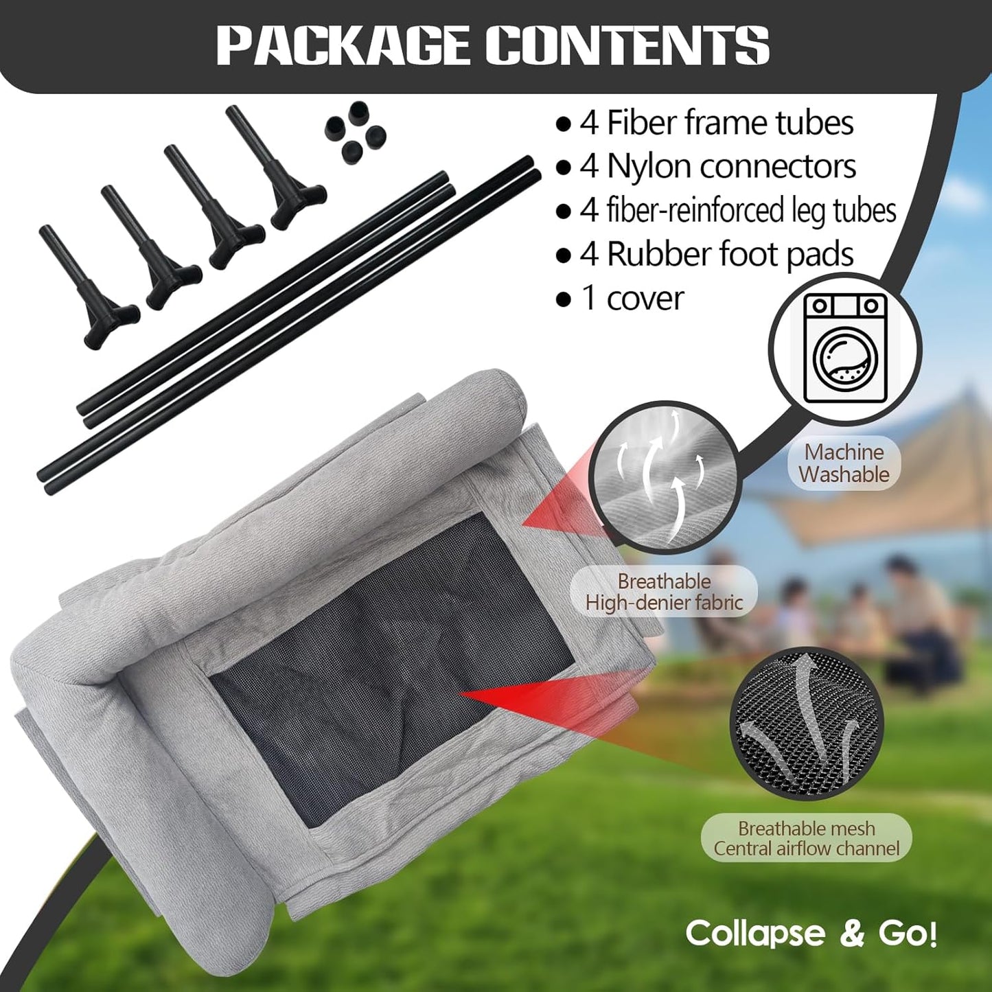 Raised Dog Beds for Small Dogs,Breathable Mesh Dog Sofa,Pet Travel Cot with Soft Edged Pillow,Features Non Slip Base, Suitable for Dogs Hammock Bed Small for Indoor & Outdoor