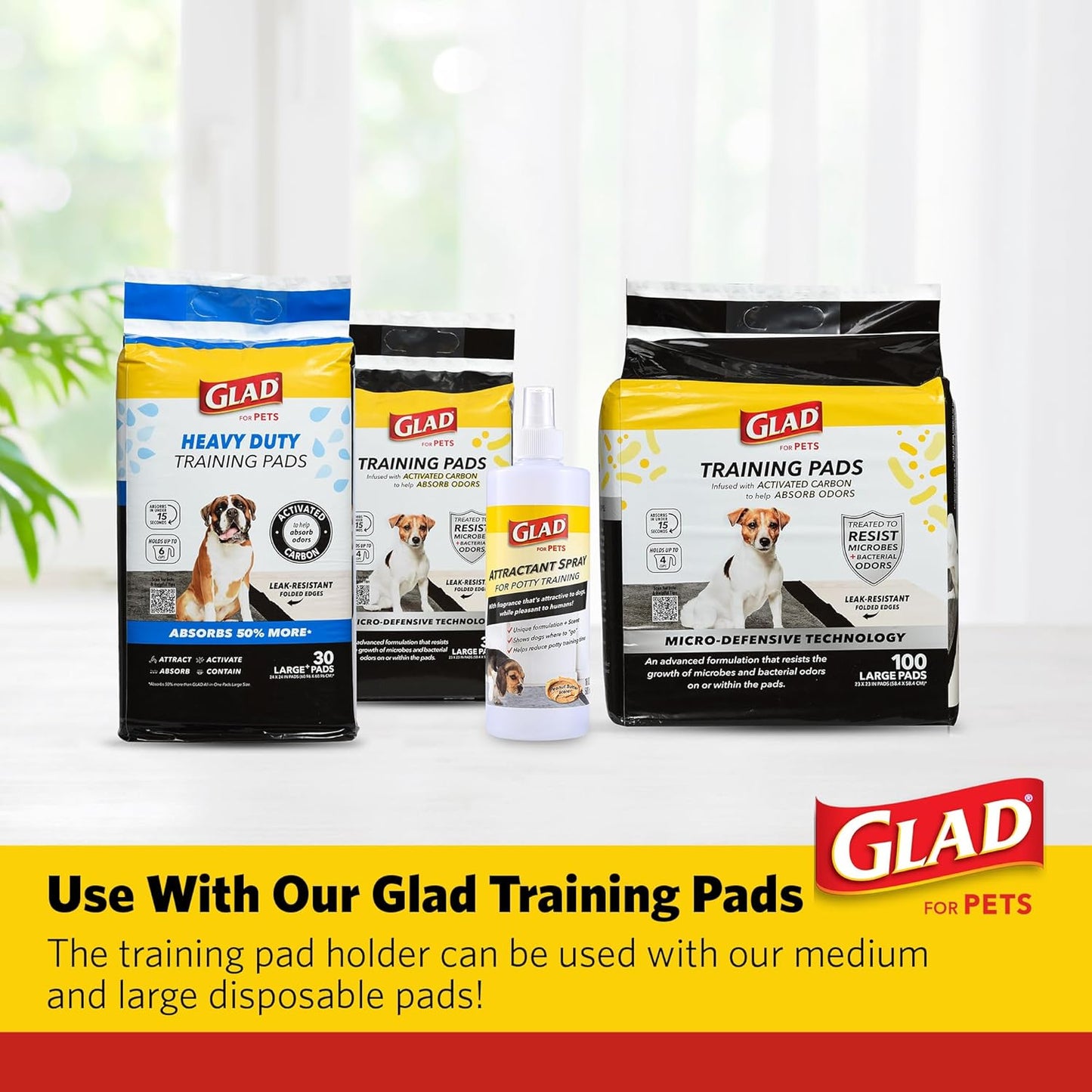 Glad for Pets Puppy Potty Training Pad Holder for Disposable Pads - Puppy Potty Tray, Dog Potty Training Tools for Indoor Pee Pad Station, Potty for Dogs - Fits 23" x 23" or 17.5" x 23.5" Pads