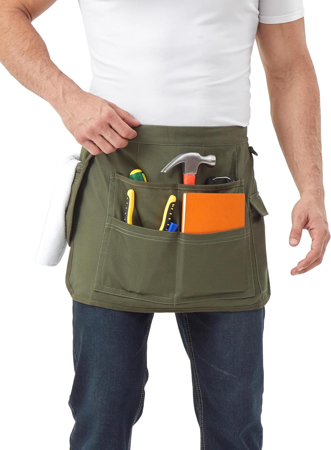 Nanxson Tool Apron Half Canvas Apron With Muti-Pockets for Home Garden Painting Crafting Woodworking CFG003