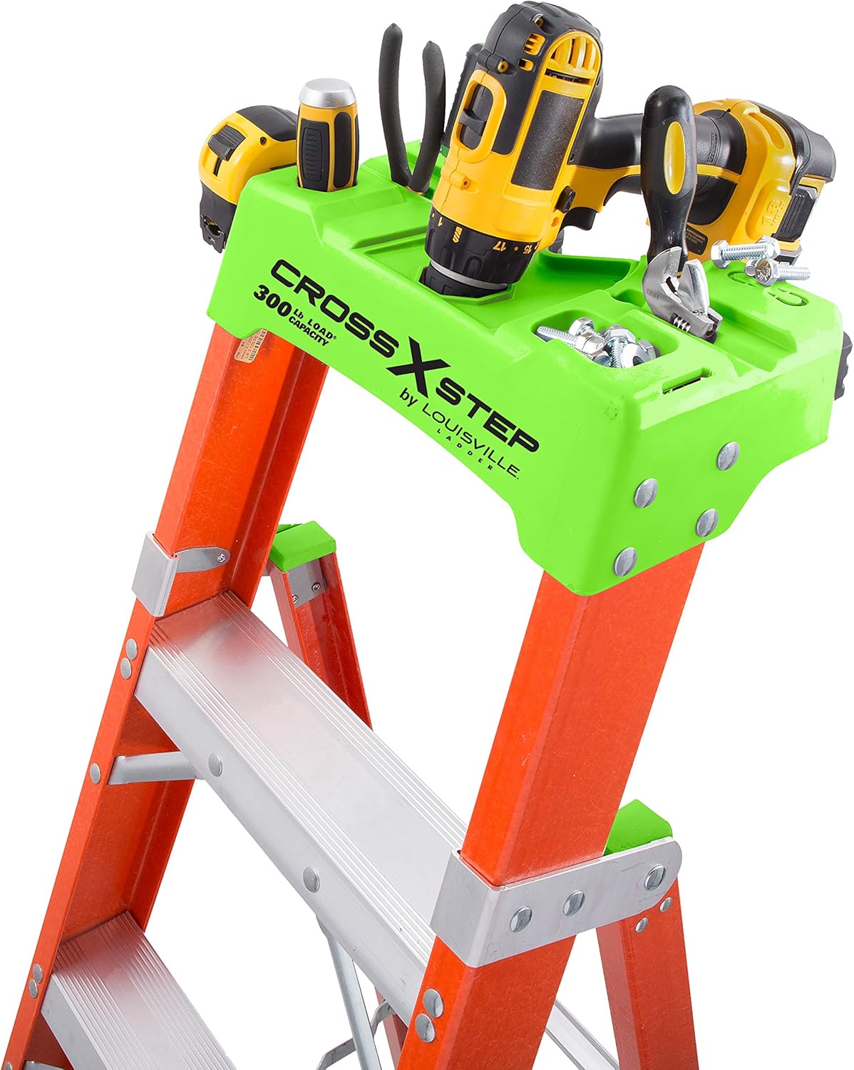 Louisville Ladder 4-foot Fiberglass Cross Step Ladder, 300-Pound Load Capacity, Type IA, FXS1504