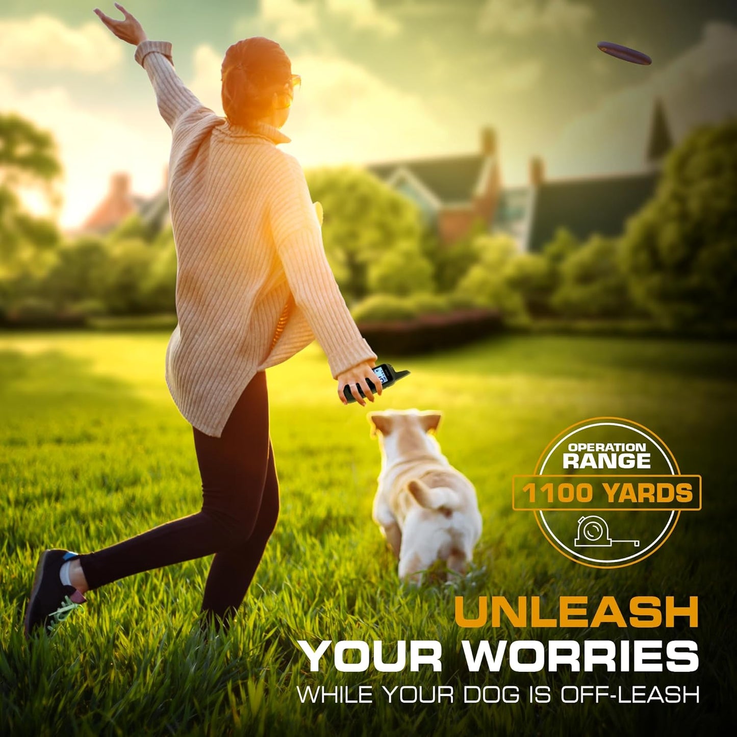 INVIROX 2026 Edition Dog Training Collar, 123 Levels for Reactive or Stubborn Dogs, 1100yd Long-Range E Collar, Waterproof Rechargeable System with Manual Bark Control for Large Dogs