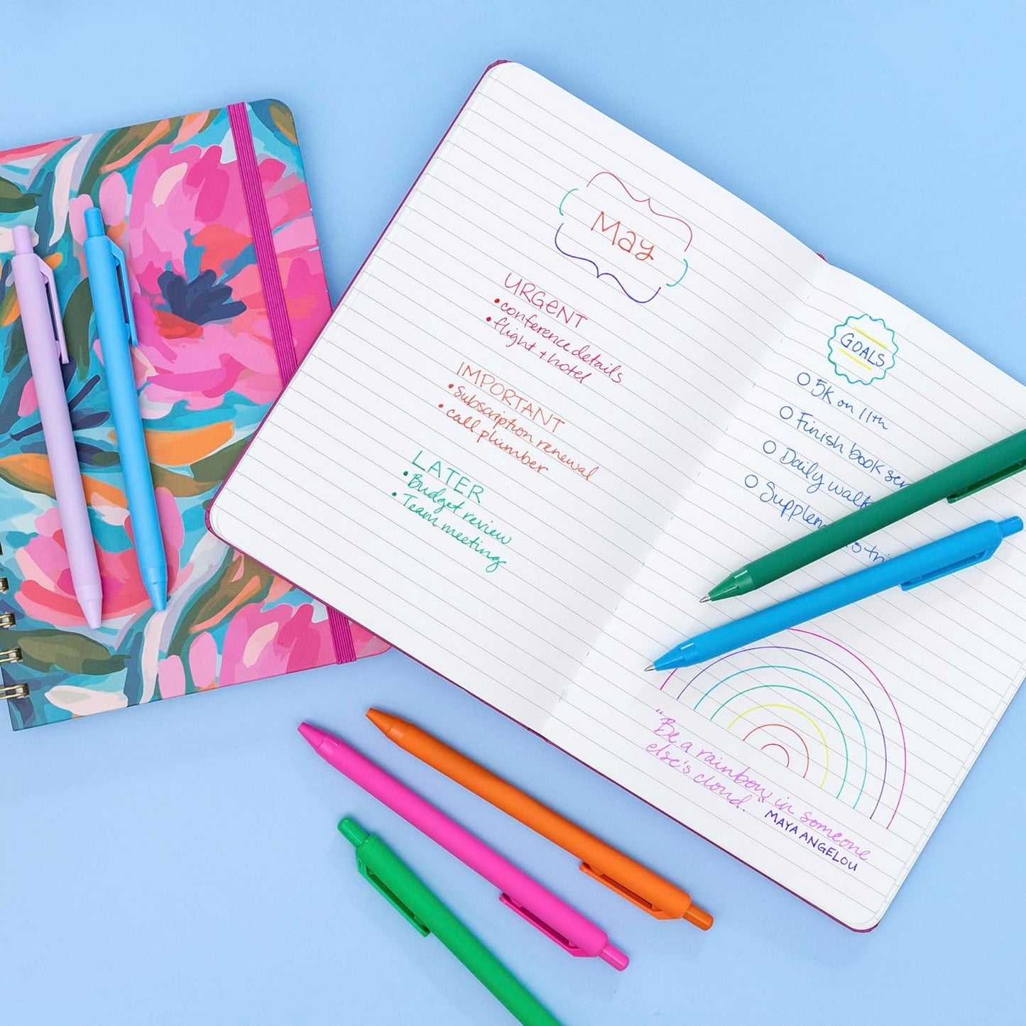 PAPERAGE Gel Pens With Retractable Medium Point (0.7mm), 20 Pack Colored Gel Pens, Assorted Colors, Smooth Writing Pens For Journals, Notebooks, Note Pads, Drawing, Office & School Supplies