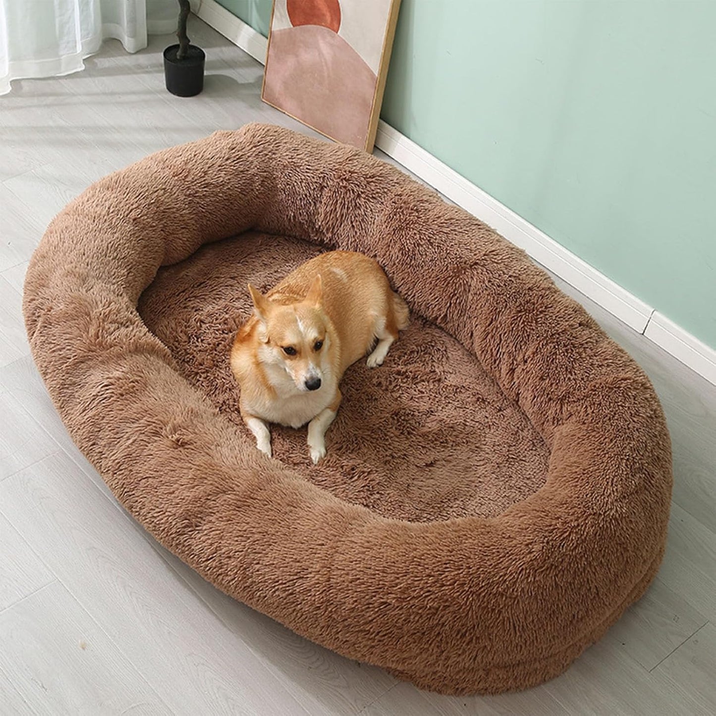 Human Dog Couch Beds for Adults,Long Human Size Dog Bed,Removable Cover,Washable,Waterproof,Orthopedic Design (Pink 190x115x35CM) (180x105x32CM)