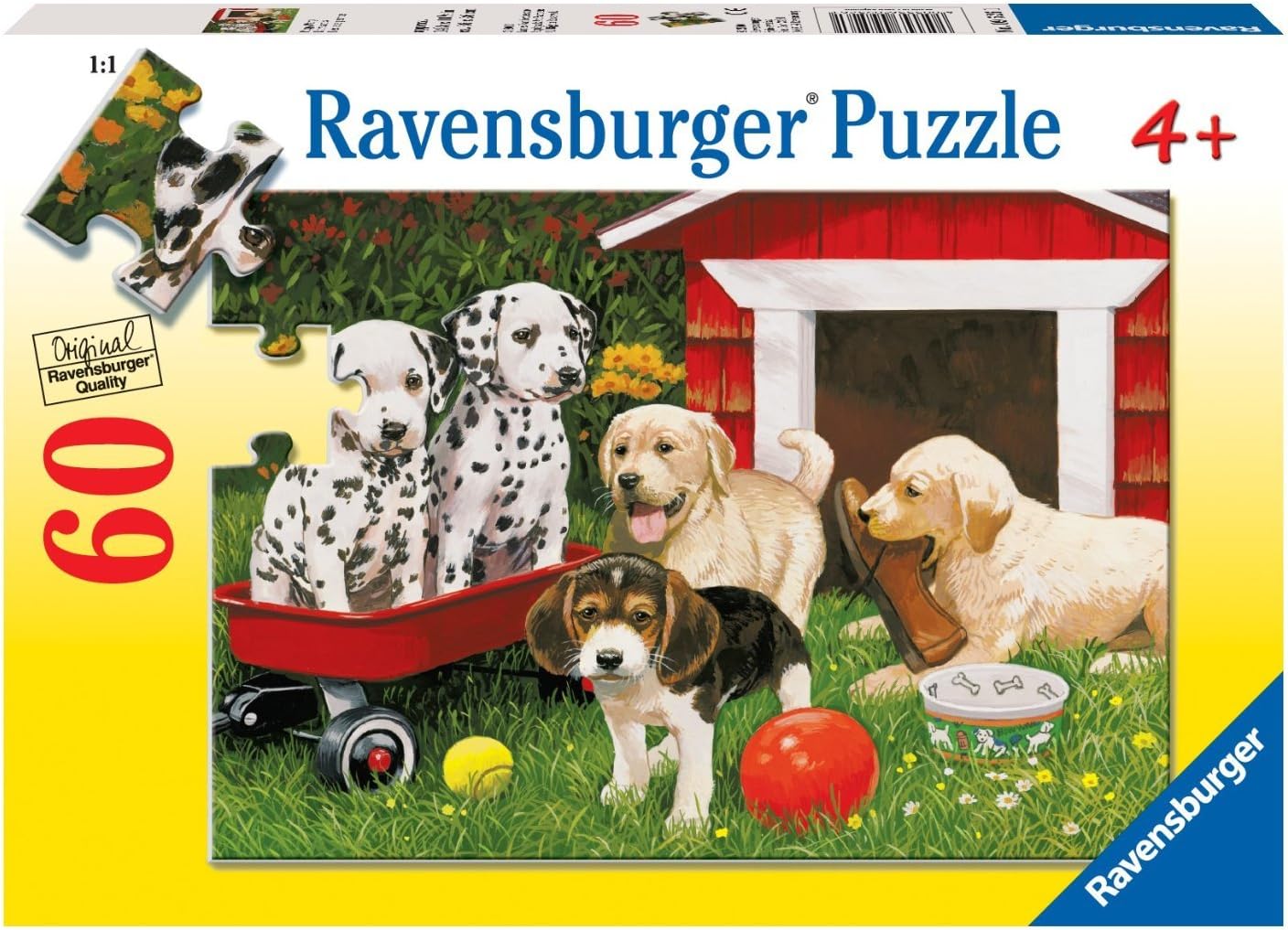 Ravensburger Puppy Party | 60-Piece Jigsaw Puzzle for Kids | Unique, Pieces | Enhances Concentration and Creativity | Ideal Gift for Birthdays and Holidays