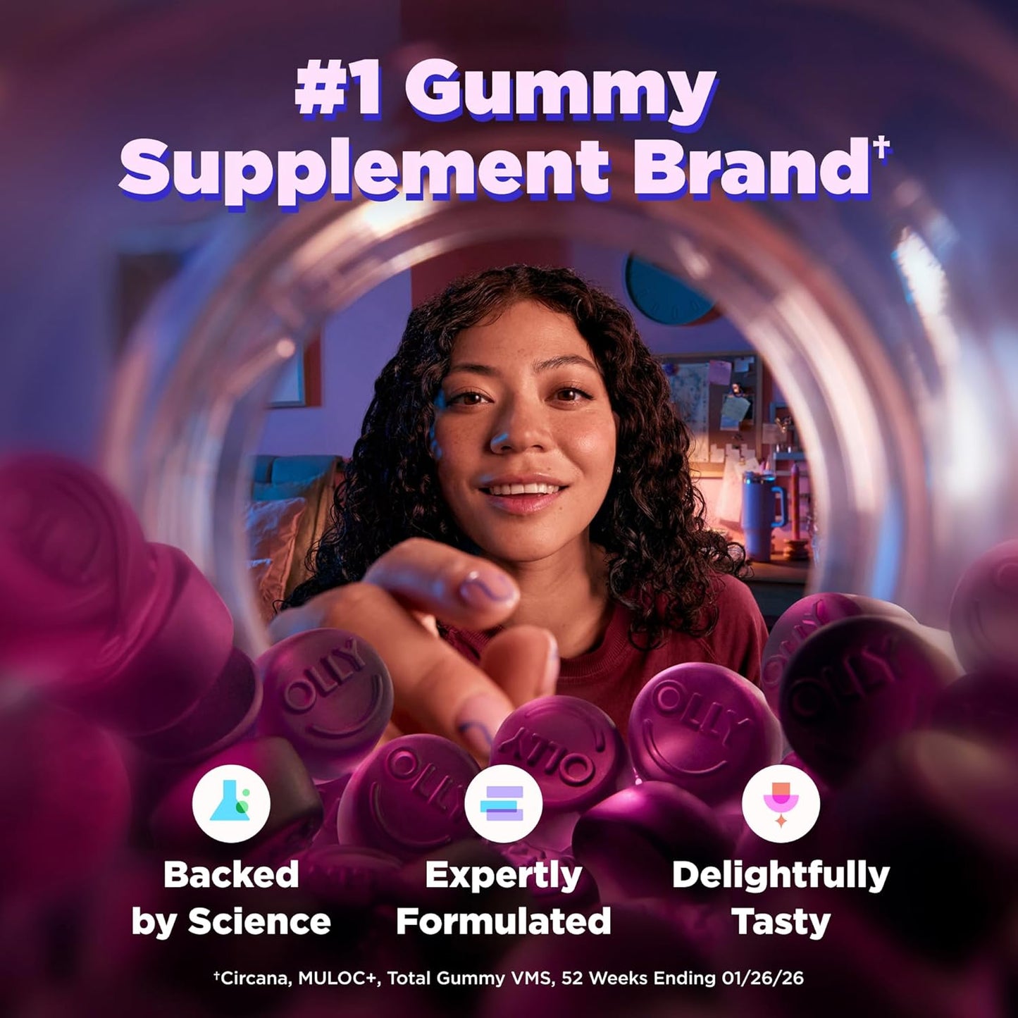 OLLY Sleep Gummy, 3 mg Melatonin, L-Theanine, Chamomile, Lemon Balm, Sleep Aid, Blackberry - 70 Count