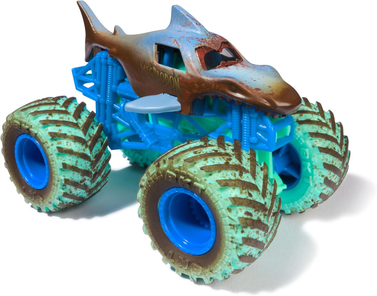 Monster Jam Mud Blasters, Grave Digger and Megalodon Color Changing Trucks 2-Pack, 1:64 Die Cast Vehicle, Kids Toys for Boys and Girls 3 and Up