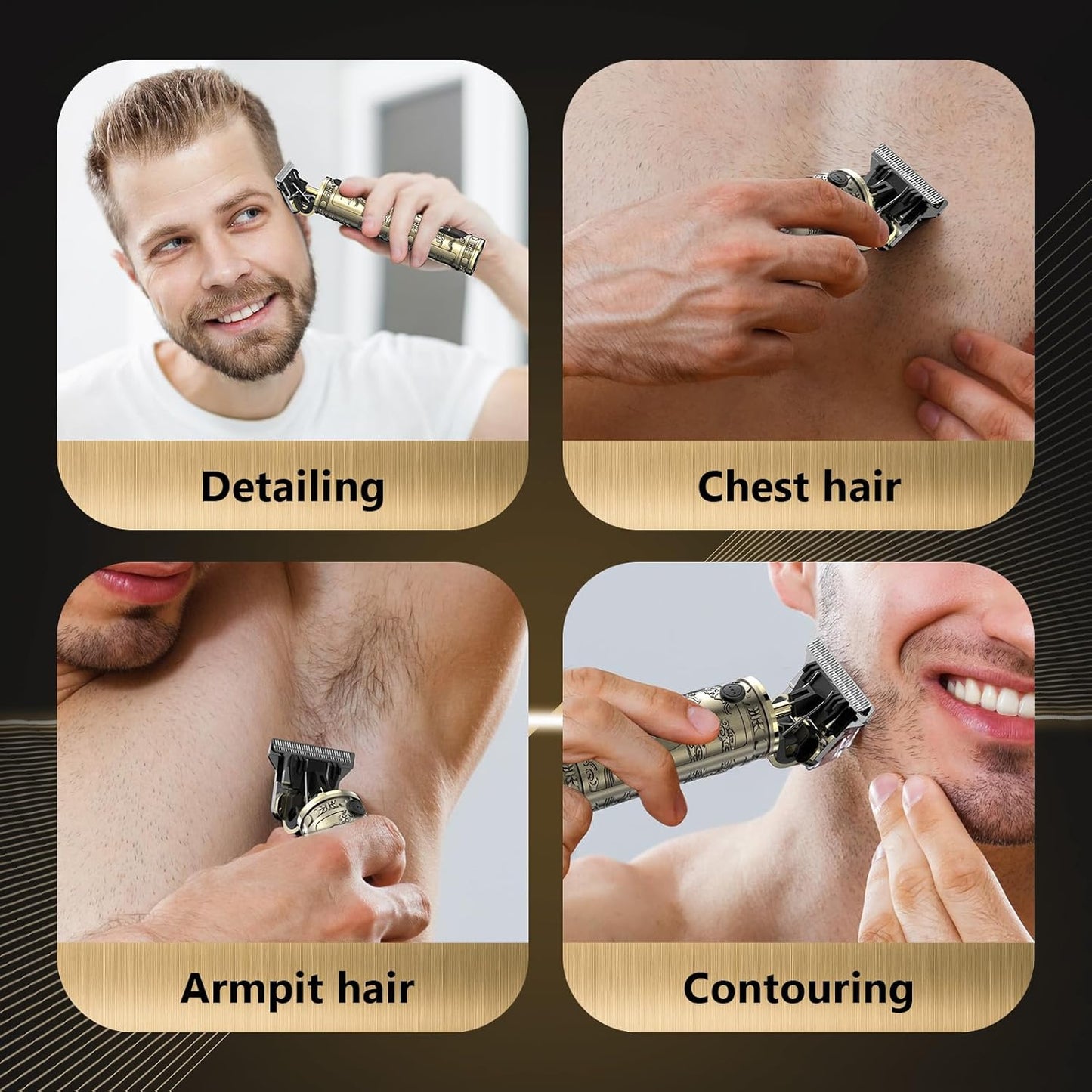 Hair Clippers for Men Cordless Professional Beard Trimmers with LCD Display Electric Grooming Rechargeable Shaver Zero Gapped T/Blade Cutting Kit Gift for Women Men Children
