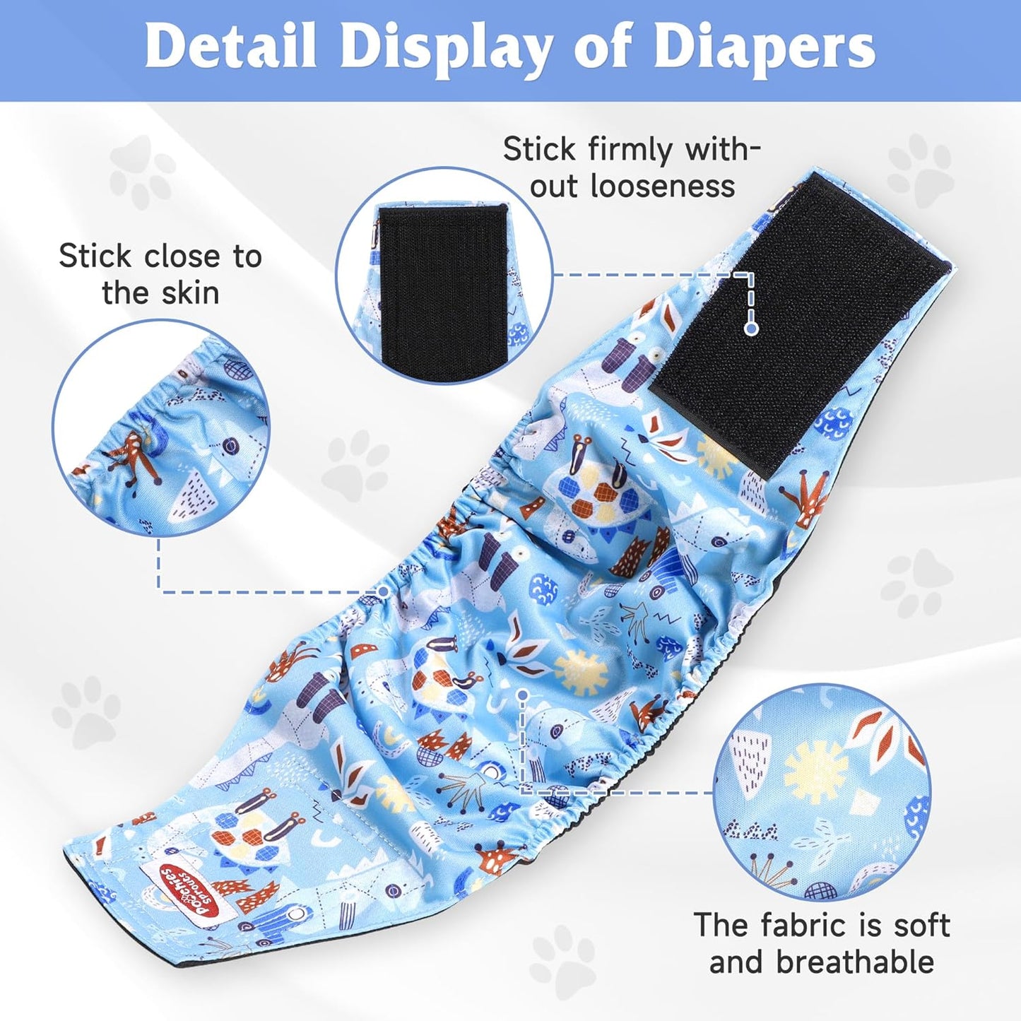 Washable Belly Bands for Male Dogs (Pack of 4), Dog Belly Band Male, Male Dog Diapers Reusable, Washable Dog Belly Wrap, Small