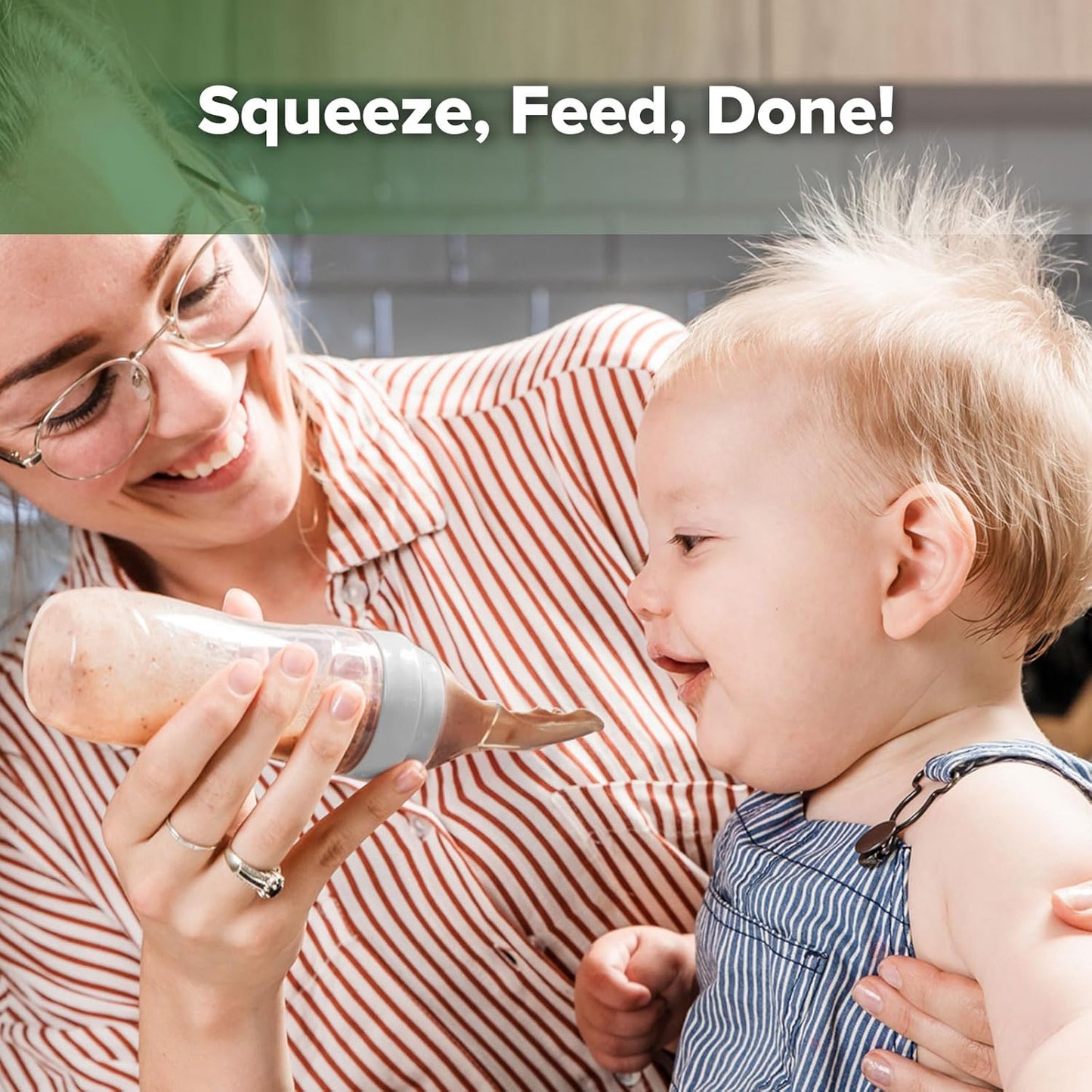 Haakaa Silicone Baby Food Dispensing Spoon Feeder 4oz - Infant Squeeze Cereal Feeder, Baby Fresh Food Feeder, Feed Bottle for Puree, Solid Baby Food, BPA Free, 4m+ Babies – Grey