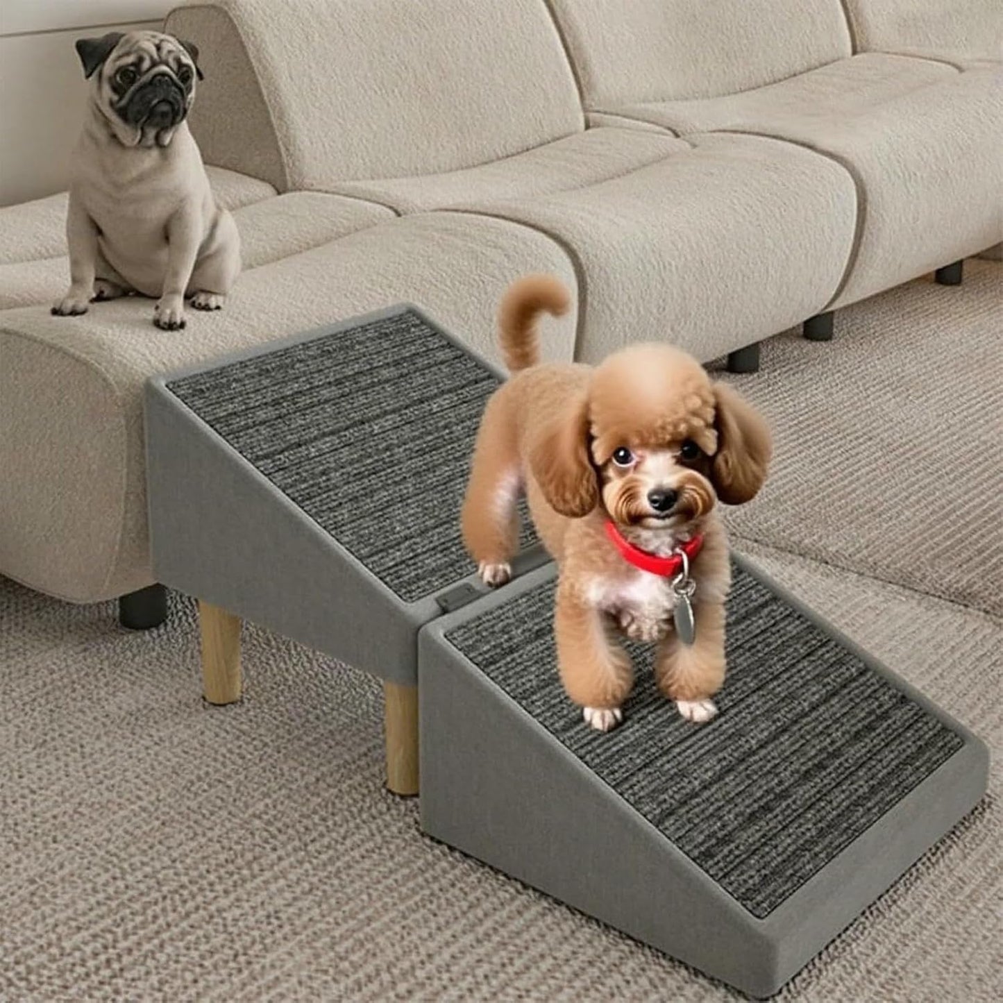 Split Ottoman Dog Ramp, Folding Dog Ramp Steps for Couch,Solid Wood, Pet Chair for Bed Couch Specially Suitable for Older Dogs Andd Puppies