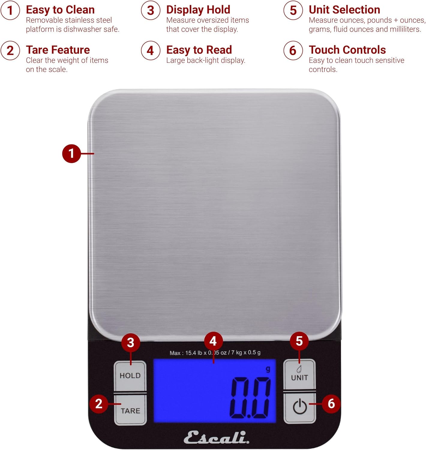 Escali Kitchen Scale and Thermometer Kit, Includes Nutro Digital Food Scale and Gourmet Digital Thermometer