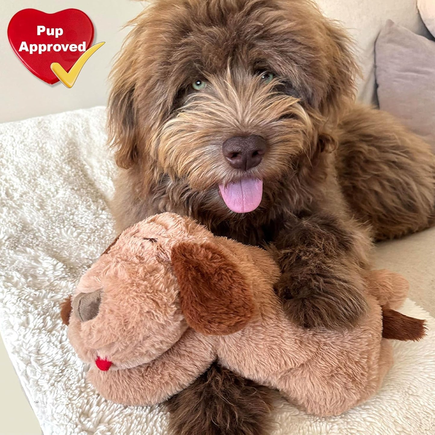 iHeartDogs Heartbeat Puppy Toy - Comfort Cuddler Pillow - Dog Anxiety Toy