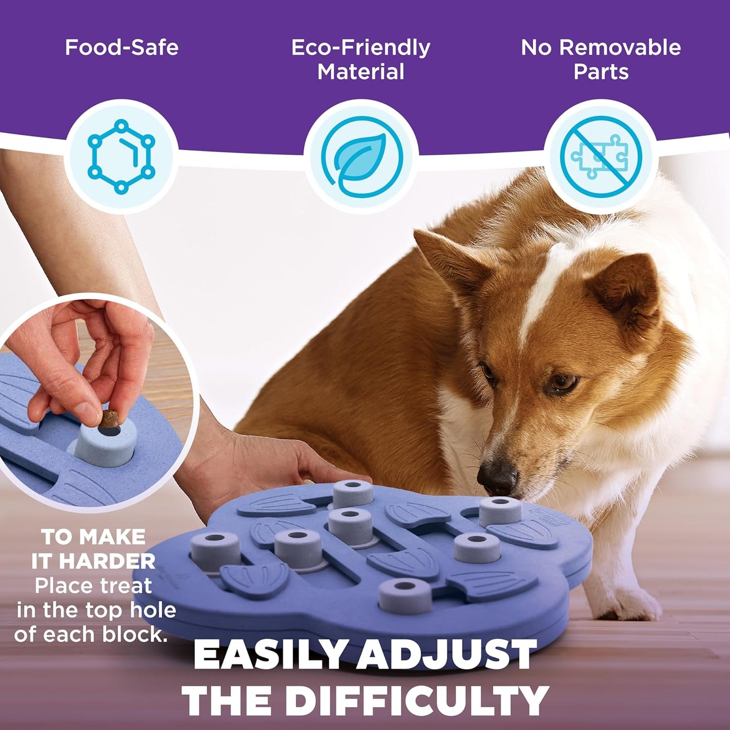 Outward Hound by Nina Ottosson Dog Hide N' Slide – Interactive Treat Puzzle Enrichment Toy, Level 2 Intermediate