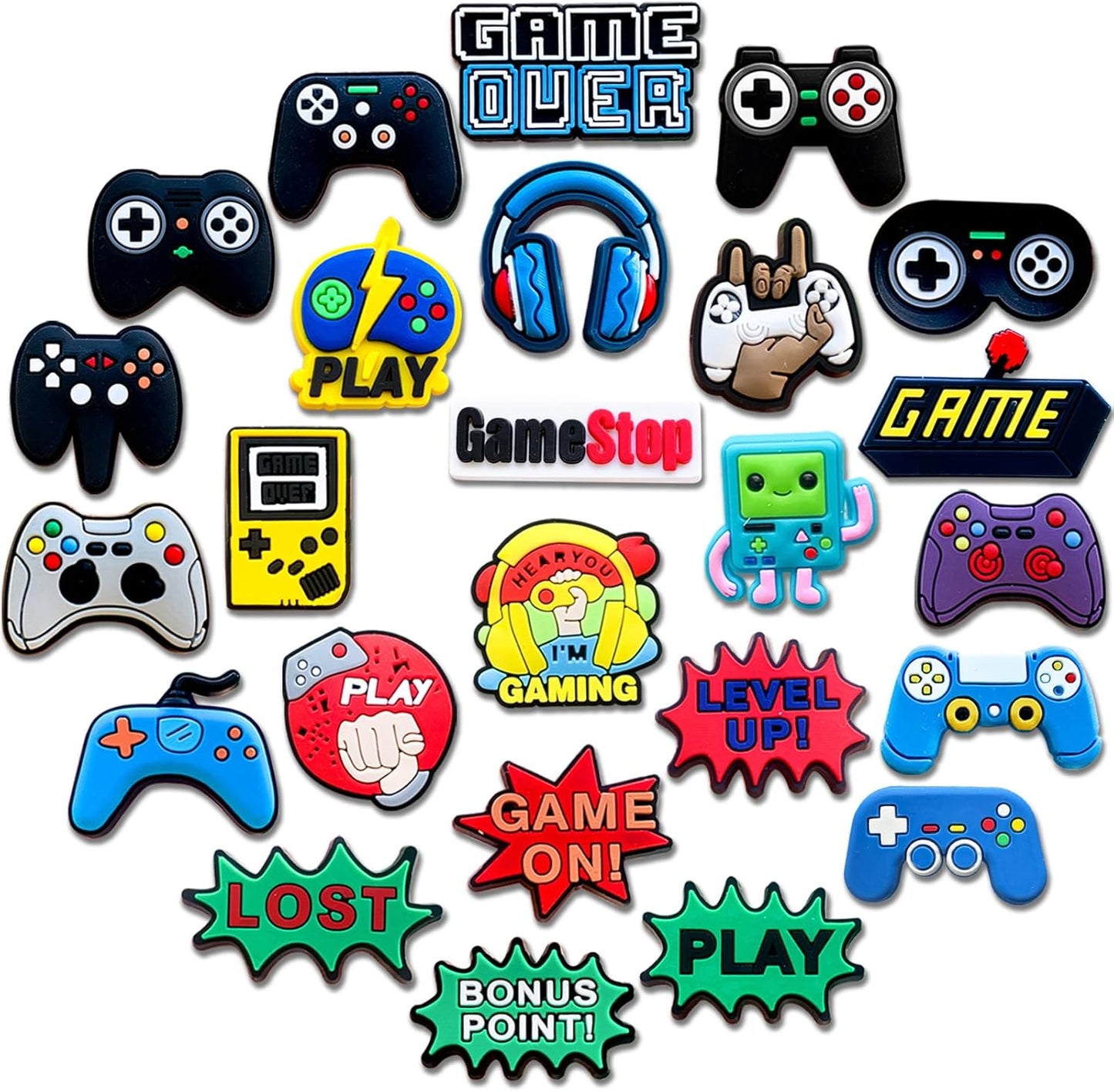 24 40Pcs Gaming Shoe Decoration Charms for Croc Clog, Video Game Charms Accessories for Adults Teen