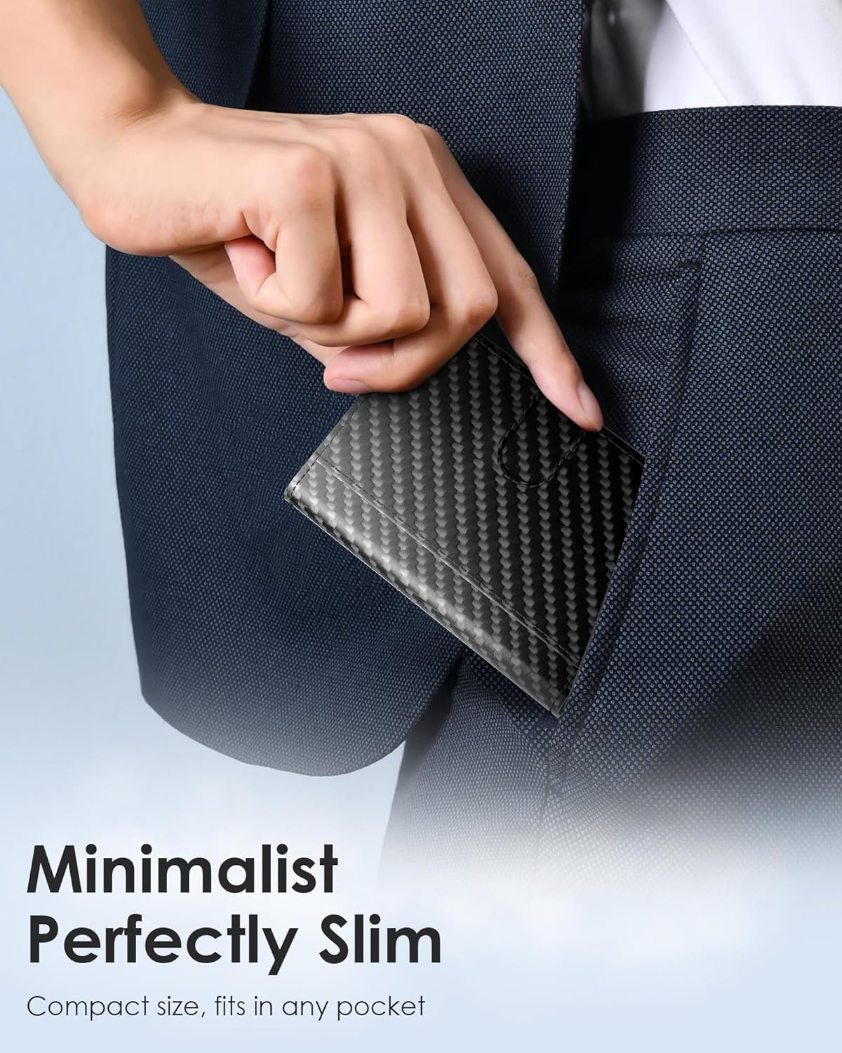 RFID Wallet for Men - Smart Pop up Card Holder - Trifold, Slim, Minimalist Wallet for Front Pocket, 9-11 Cards Capacity | ID Window | Cash Slot | Magnetic Closure