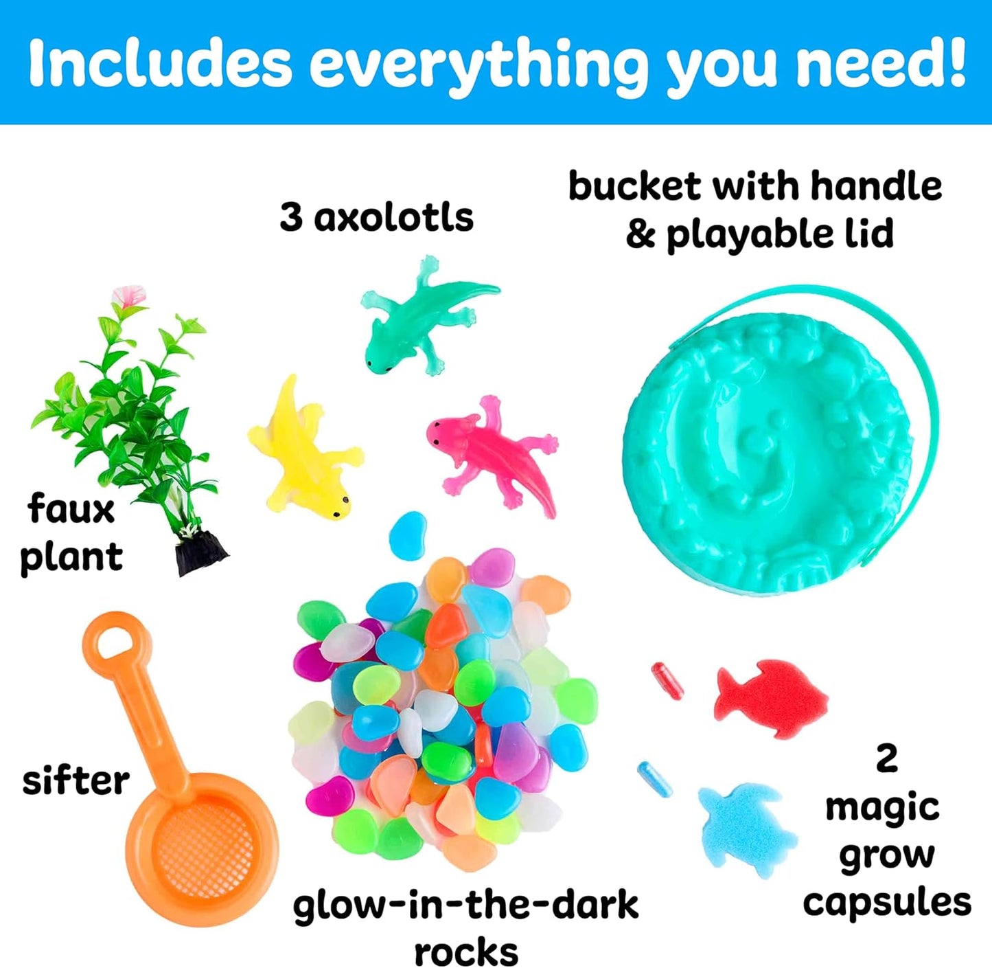 Creativity for Kids Sensory Adventure Axolotls Kit | Dig, Squish & Explore | Scoop, Pinch & Play with Fine Motor Tools | Screen-Free Activity for Kids & Easter Basket Stuffers (Ages 4+)
