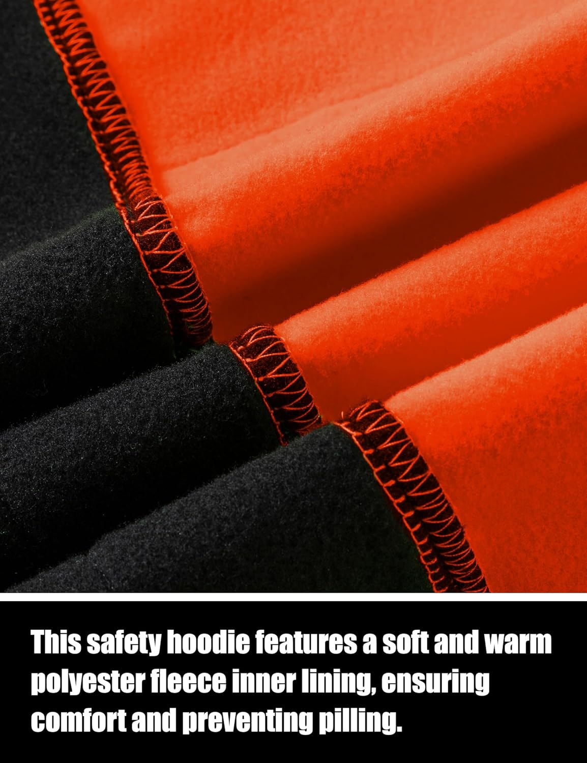 Ubon Hi Vis Hoodies for Men, High Visibility Hoodie Reflective Safety Sweatshirts Construction Workwear Black Bottom