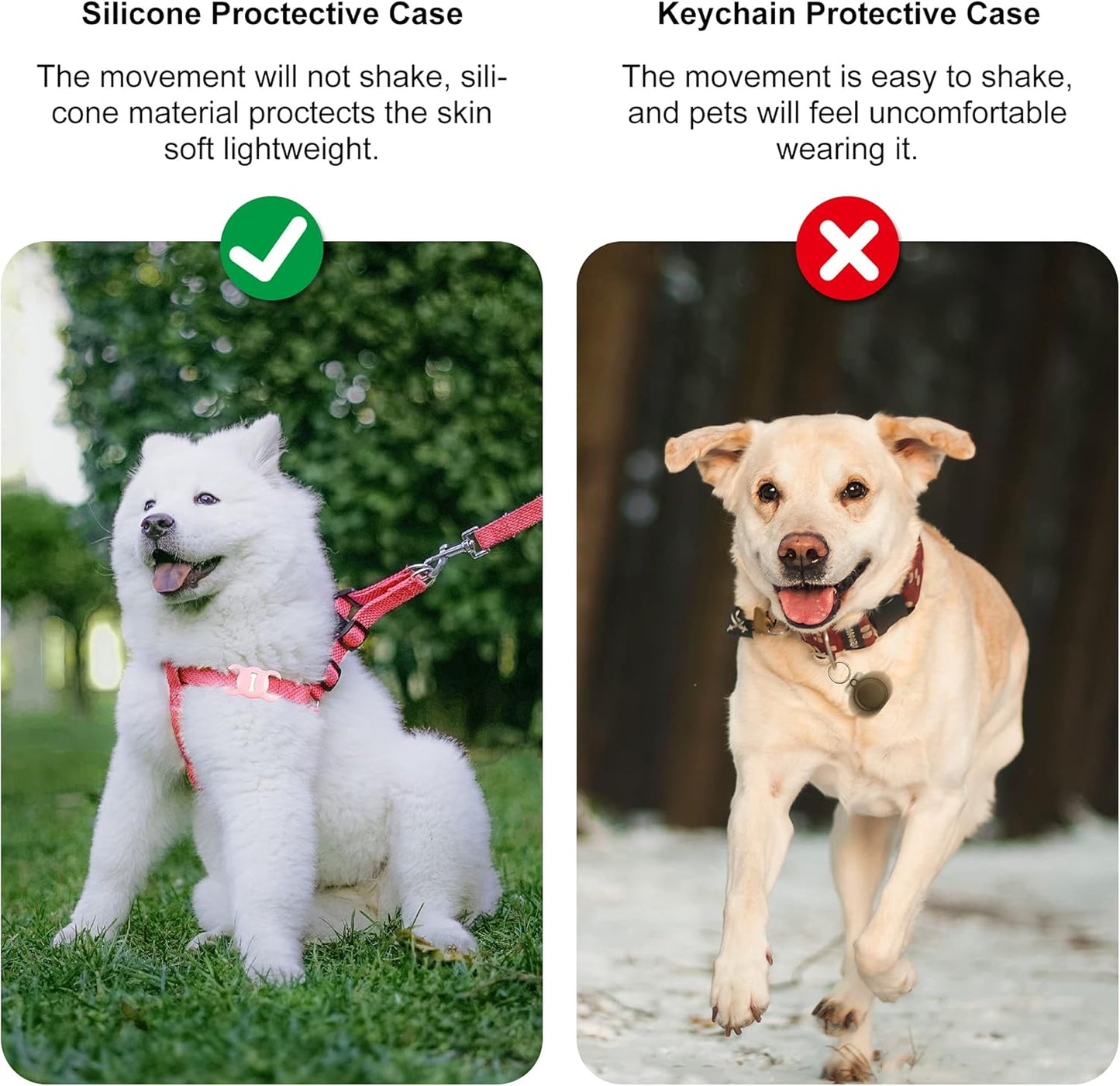 for Airtag Dog Collar Holder, Air Tag Protective Cat Airtag Dog Collar,Silicone AirTags GPS Tracking Accessories,Air Tags with Bone Pattern (1 Pack(Pink))