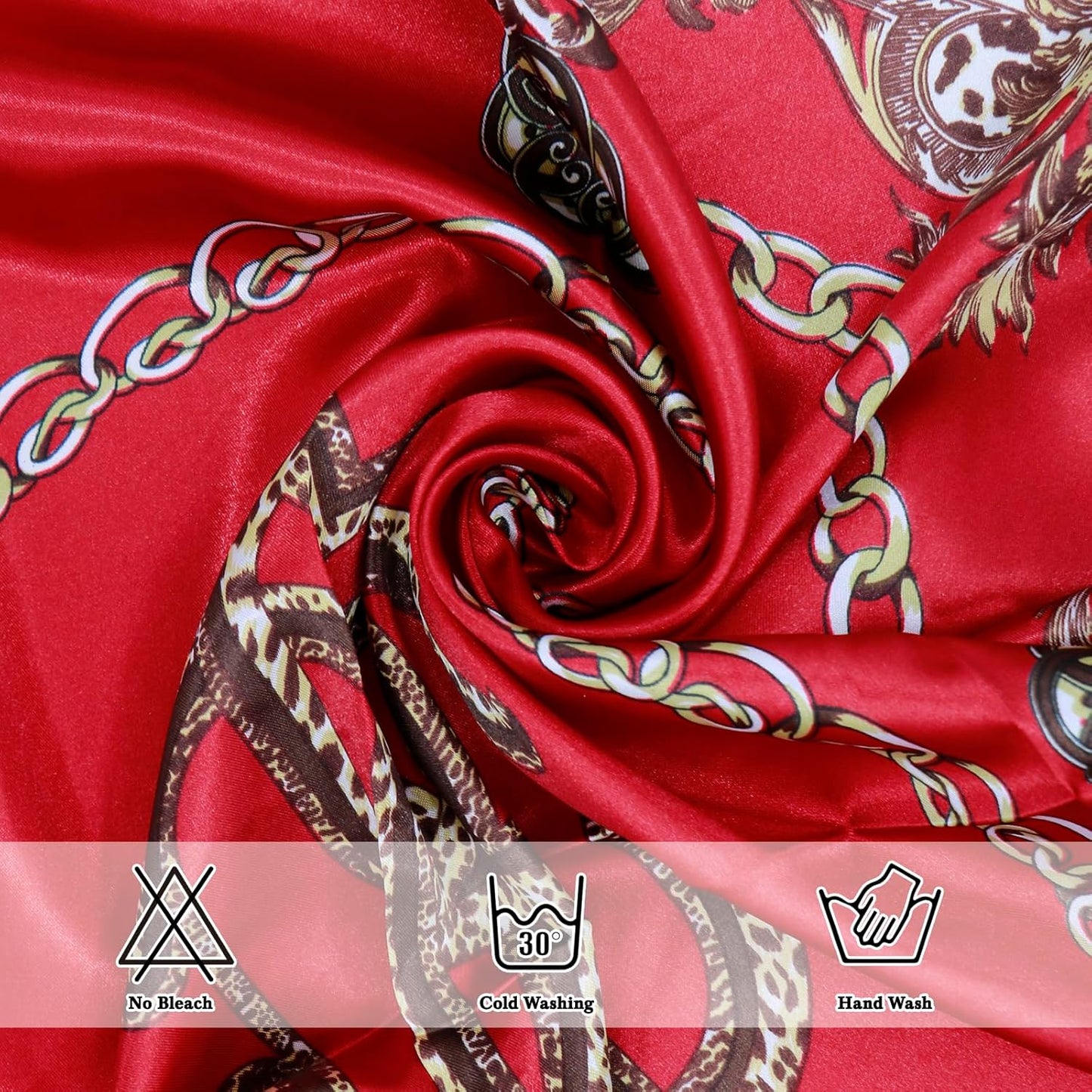 Ciormis 35" Silk Head Scarf for Women, 4 Pcs Satin Hair Scarf Square Silk Bandana Top Neck Scarves Hair Wraps for Sleeping