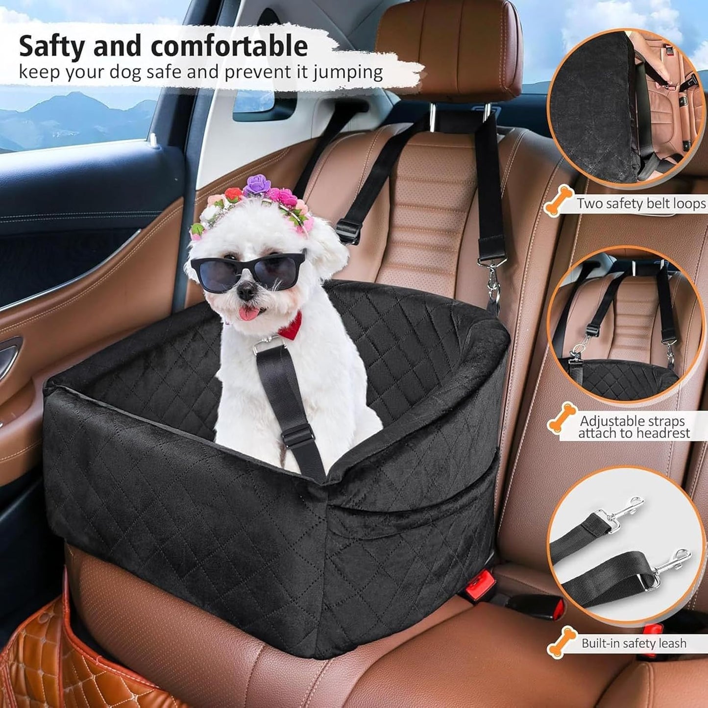 Pet for Small and Middle Dogs with Rope and Storage Pockets Soft Oxford Fabric Design for Small Dogs