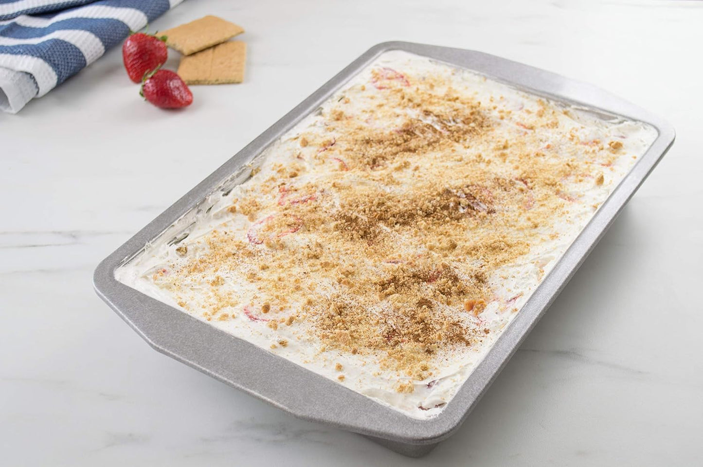 USA Pan 1110RC-3-ABC-1 American Bakeware Classics 9 x 13-Inch Rectangular Lasagna, Cake and Brownie Pan, Aluminized Steel
