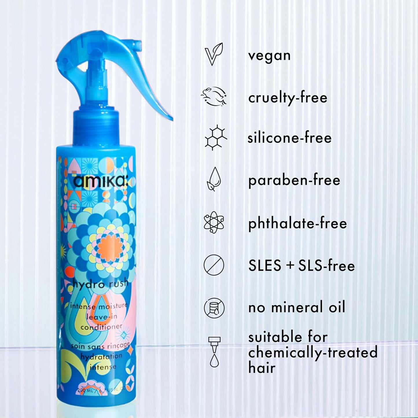 amika Hydro Rush Intense Moisture Leave-In Conditioner with Hyaluronic Acid