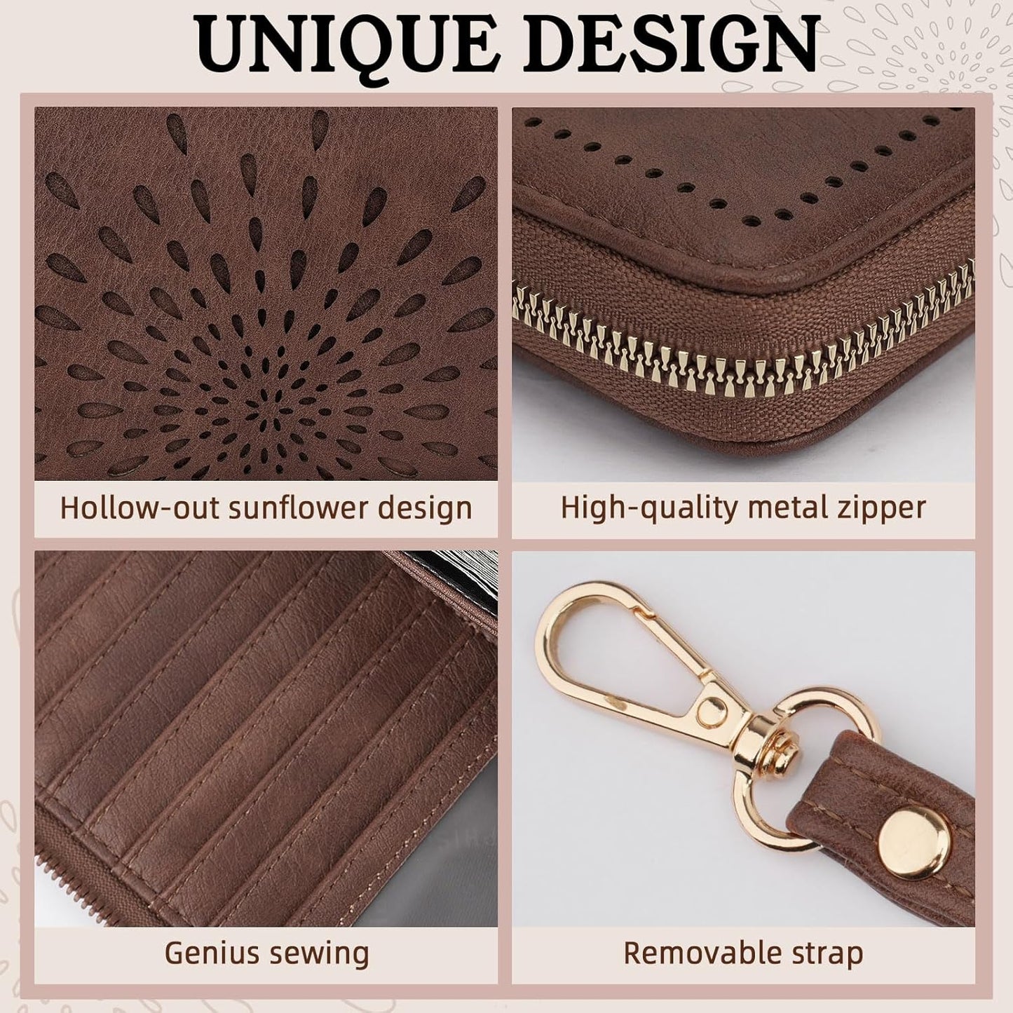 APHISON Wallet Women Large Capacity Clutch Purse For Ladies Card Holder RFID Wristlet Phone Zipper Coin Travel Pocket