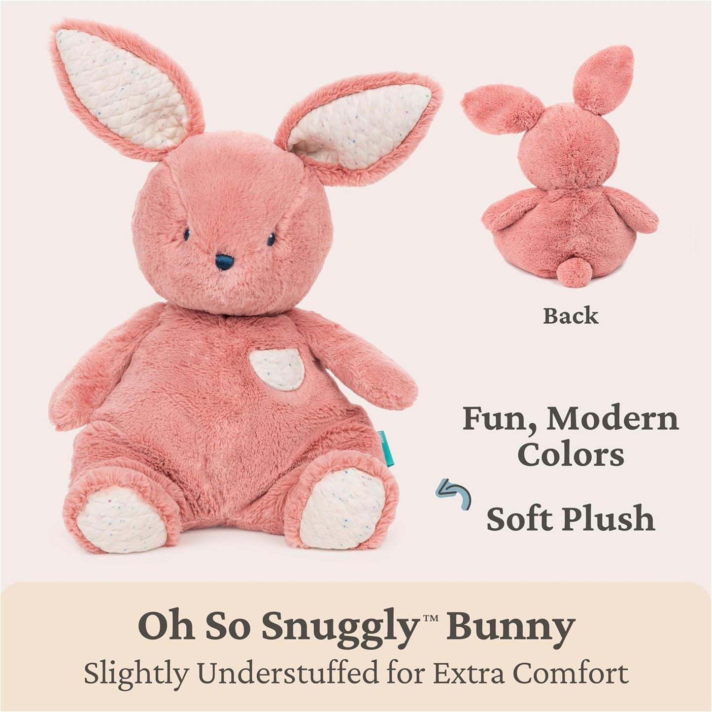GUND Baby Oh So Snuggly Bunny Stuffed Animal, Bunny Toddler Toy, Dusty Rose Pink, 12.5"